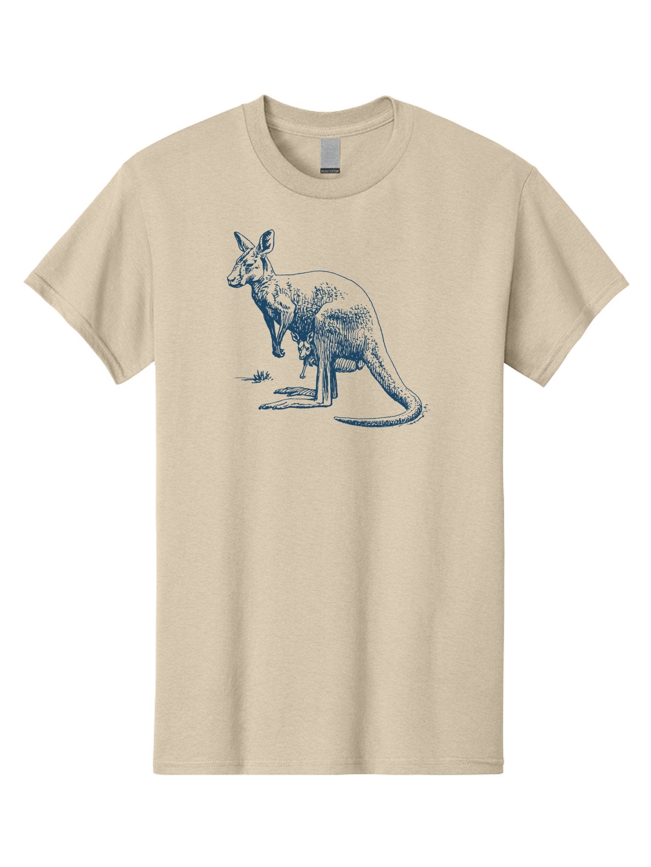 Kangaroo Mode 2 Men'S Graphic Tee, 100% Cotton, Comfortable Casual Summer Wear, Machine Washable, Kangaroo With Joey In Pouch, Marsupial, Australian Wildlife, Mother And Baby, Wild Animal Illustration, Natural Habitat, Wildlife Art Aae429 12