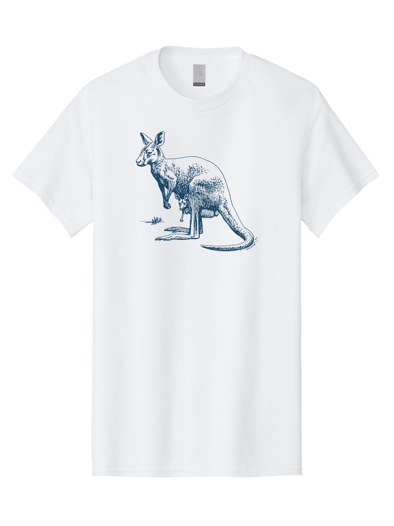 Kangaroo Mode 2 Men'S Graphic Tee, 100% Cotton, Comfortable Casual Summer Wear, Machine Washable, Kangaroo With Joey In Pouch, Marsupial, Australian Wildlife, Mother And Baby, Wild Animal Illustration, Natural Habitat, Wildlife Art Aae429