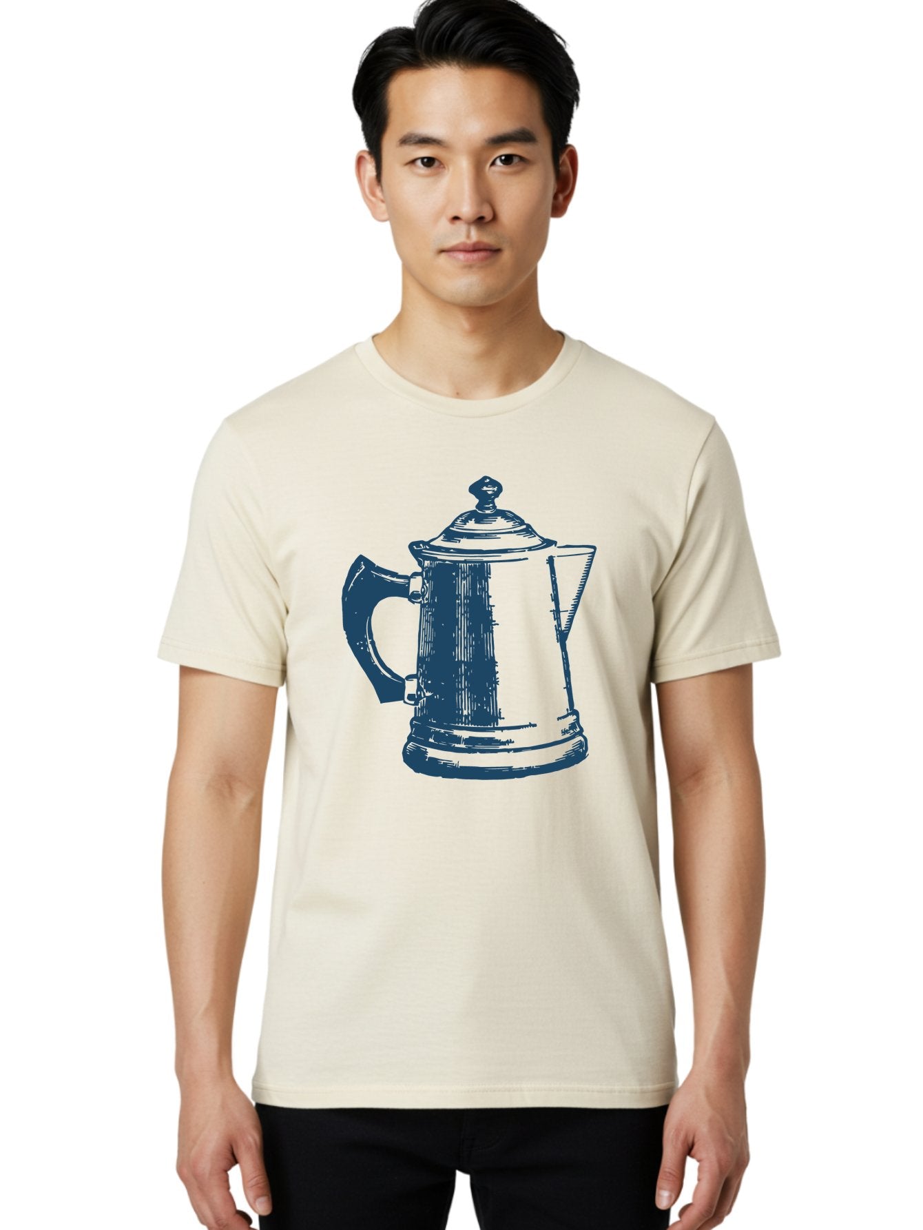 Kettle Men'S Graphic Tee, 100% Cotton, Comfortable Casual Summer Wear, Machine Washable, Coffee Pot, Coffee Maker, Vintage Kitchenware, Coffee Brewing, Metal Coffee Pot, Retro Appliance, Coffee Equipment Aae430 24