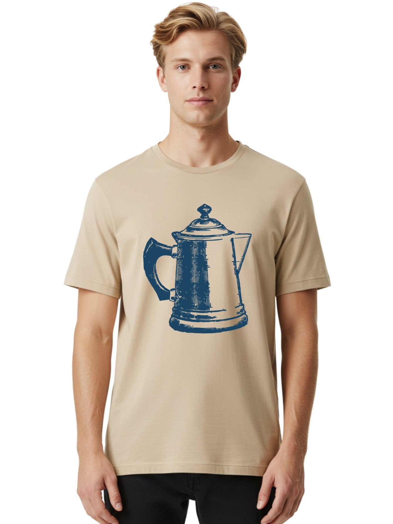 Kettle Men'S Graphic Tee, 100% Cotton, Comfortable Casual Summer Wear, Machine Washable, Coffee Pot, Coffee Maker, Vintage Kitchenware, Coffee Brewing, Metal Coffee Pot, Retro Appliance, Coffee Equipment Aae430 27