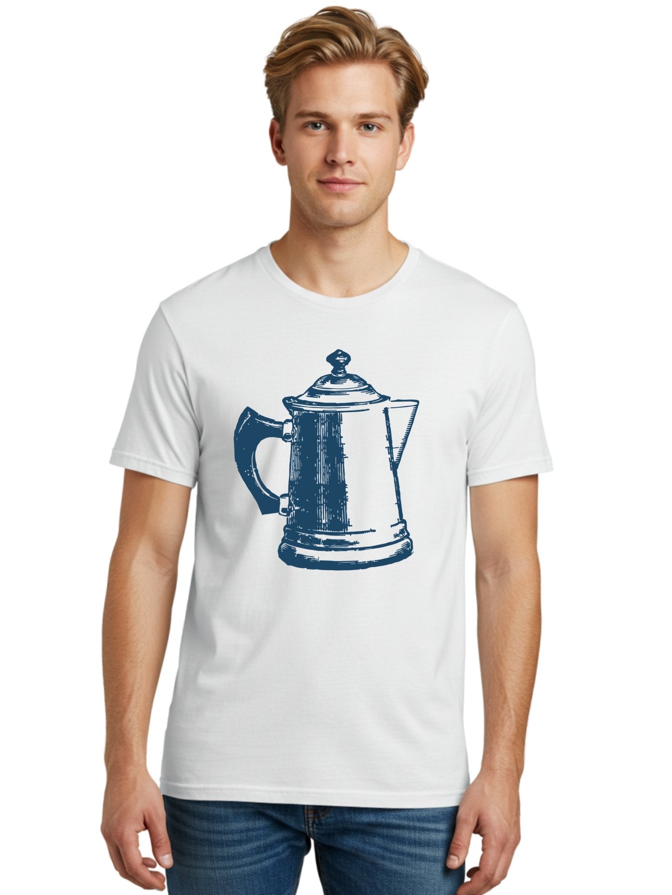 Kettle Men'S Graphic Tee, 100% Cotton, Comfortable Casual Summer Wear, Machine Washable, Coffee Pot, Coffee Maker, Vintage Kitchenware, Coffee Brewing, Metal Coffee Pot, Retro Appliance, Coffee Equipment Aae430 16