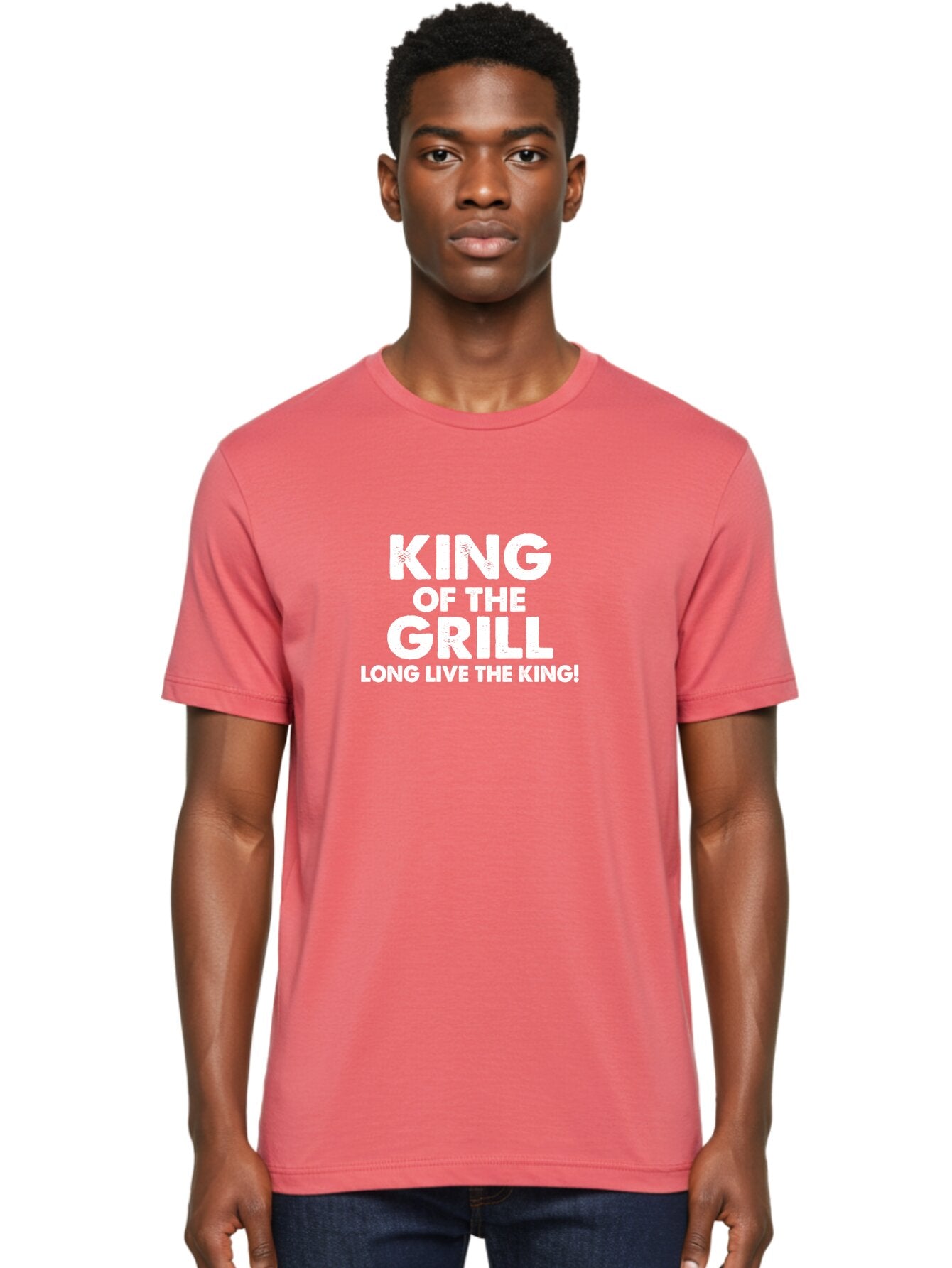 King Of The Grill Men'S Graphic Tee, 100% Cotton, Comfortable Casual Summer Wear, Machine Washable, Barbecue King, Grill Master, Bbq Lover, Outdoor Cooking, Long Live The King, Grill Enthusiast, Barbecue Champion, King Of Bbq Aae433 28