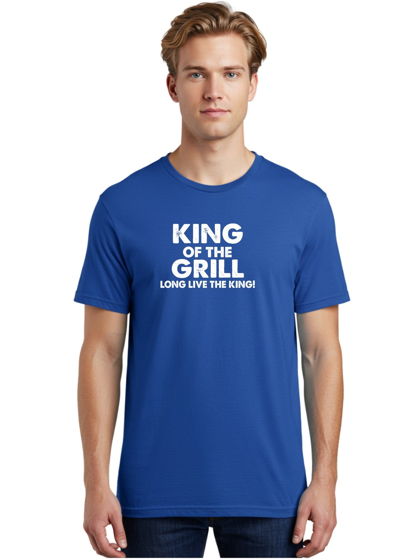 King Of The Grill Men'S Graphic Tee, 100% Cotton, Comfortable Casual Summer Wear, Machine Washable, Barbecue King, Grill Master, Bbq Lover, Outdoor Cooking, Long Live The King, Grill Enthusiast, Barbecue Champion, King Of Bbq Aae433 29