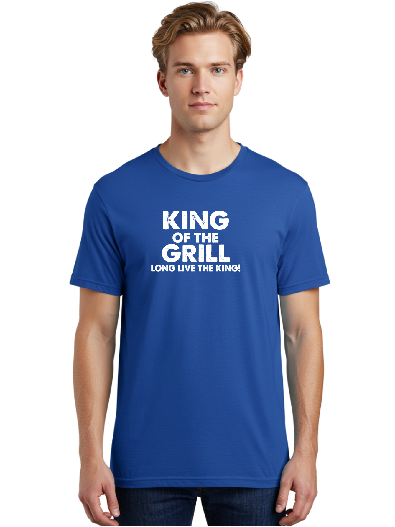 King Of The Grill Men'S Graphic Tee, 100% Cotton, Comfortable Casual Summer Wear, Machine Washable, Barbecue King, Grill Master, Bbq Lover, Outdoor Cooking, Long Live The King, Grill Enthusiast, Barbecue Champion, King Of Bbq Aae433 6