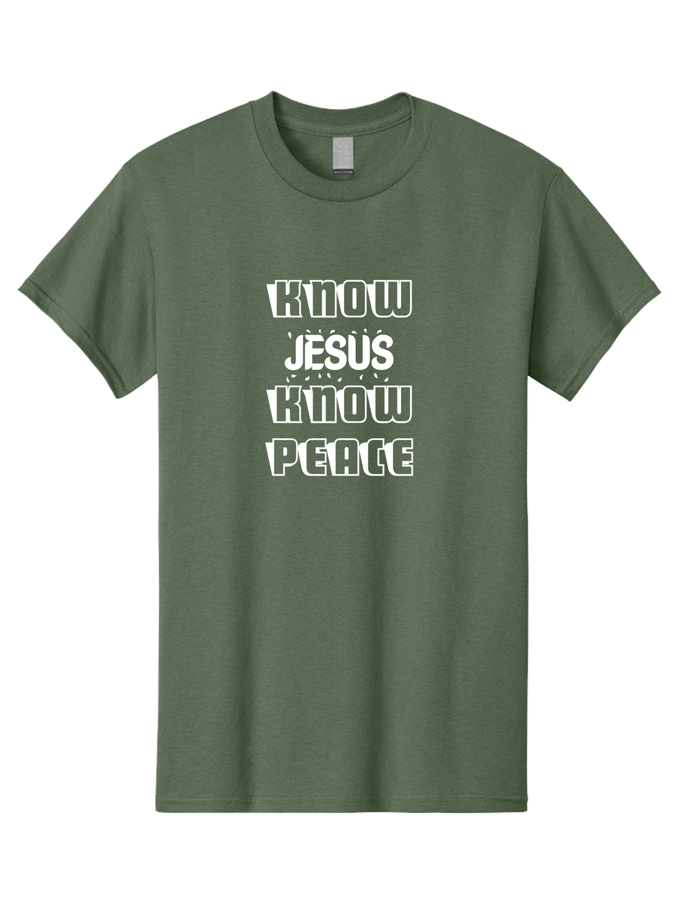 Know Jesus Know Peace Men'S Graphic Tee, 100% Cotton, Comfortable Casual Summer Wear, Machine Washable, Inspirational Quote, Faith-Based Message, Christian Values, Know Jesus Know Peace, Motivational Phrase, Spiritual Guidance, Jesus Christ, Aae437 3