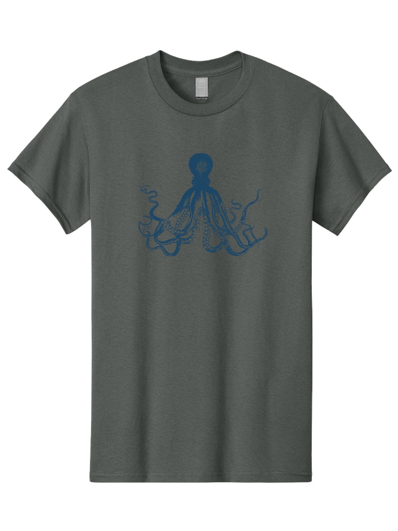 Kraken Octopus Men'S Graphic Tee, 100% Cotton, Comfortable Casual Summer Wear, Machine Washable, Octopus Illustration, Dark Blue Octopus, Underwater Creature, Ocean Animal, Sea Life, Squid-Like, Eight Arms, Suckers, Tentacles, Marine Biology Aae438 14