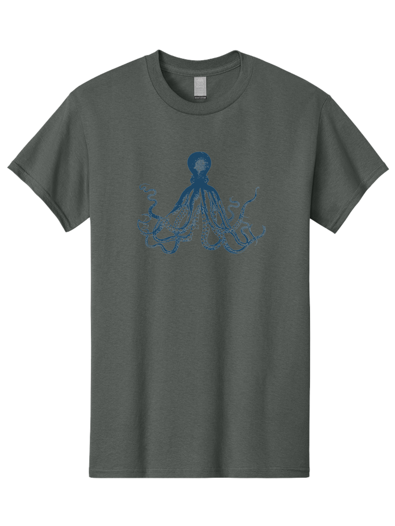 Kraken Octopus Men'S Graphic Tee, 100% Cotton, Comfortable Casual Summer Wear, Machine Washable, Octopus Illustration, Dark Blue Octopus, Underwater Creature, Ocean Animal, Sea Life, Squid-Like, Eight Arms, Suckers, Tentacles, Marine Biology Aae438 29