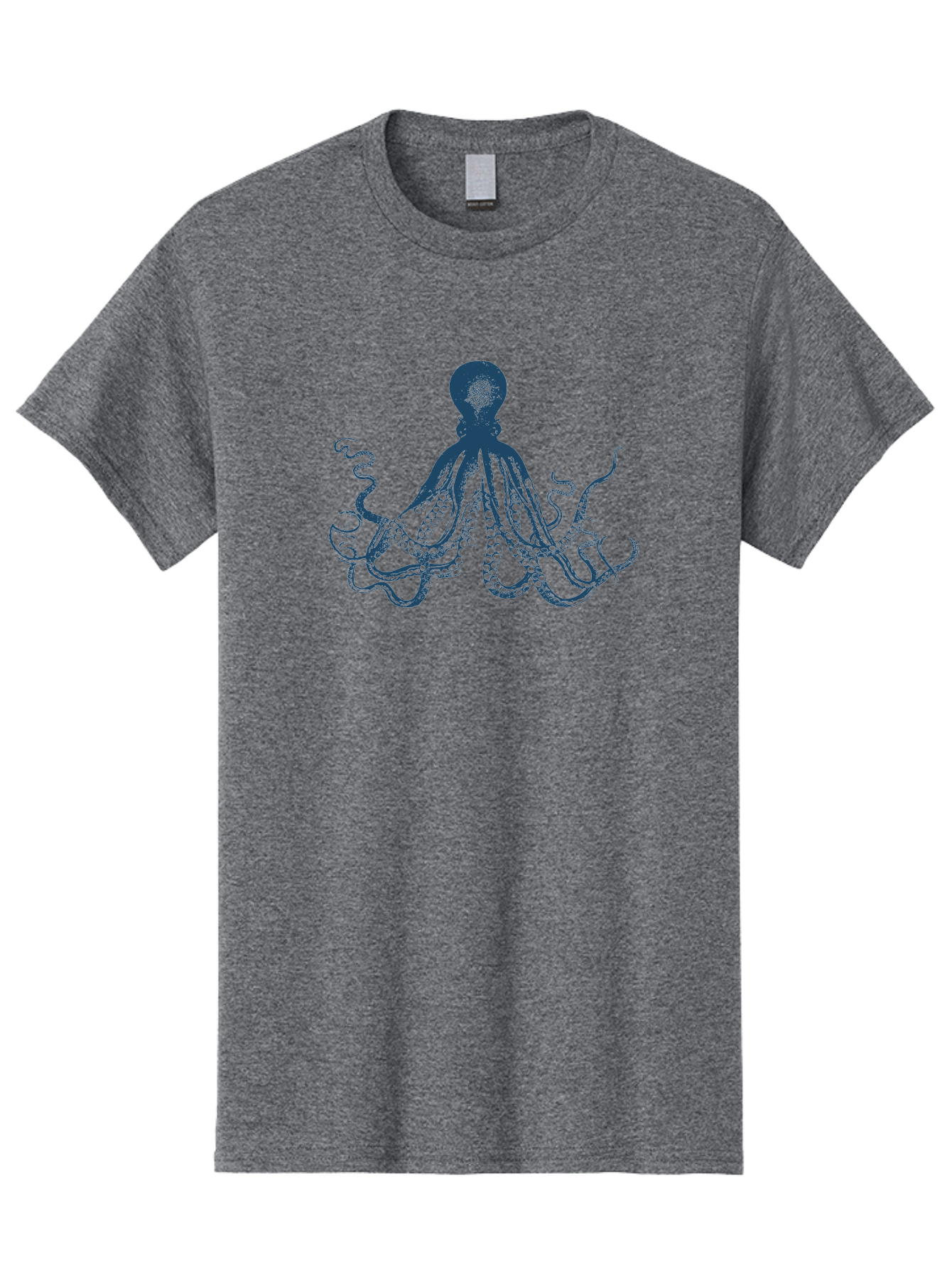 Kraken Octopus Men'S Graphic Tee, 100% Cotton, Comfortable Casual Summer Wear, Machine Washable, Octopus Illustration, Dark Blue Octopus, Underwater Creature, Ocean Animal, Sea Life, Squid-Like, Eight Arms, Suckers, Tentacles, Marine Biology Aae438 5