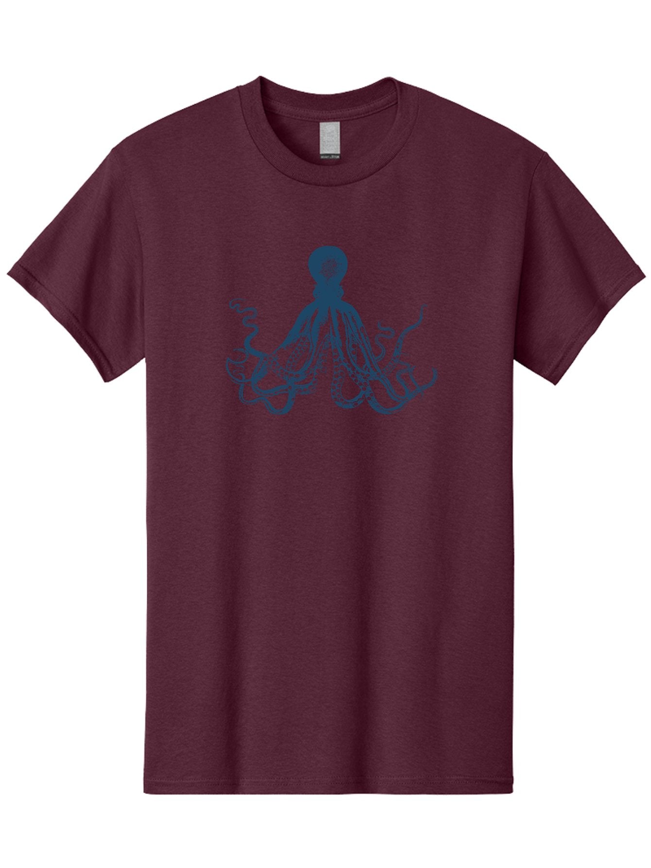 Kraken Octopus Men'S Graphic Tee, 100% Cotton, Comfortable Casual Summer Wear, Machine Washable, Octopus Illustration, Dark Blue Octopus, Underwater Creature, Ocean Animal, Sea Life, Squid-Like, Eight Arms, Suckers, Tentacles, Marine Biology Aae438 8