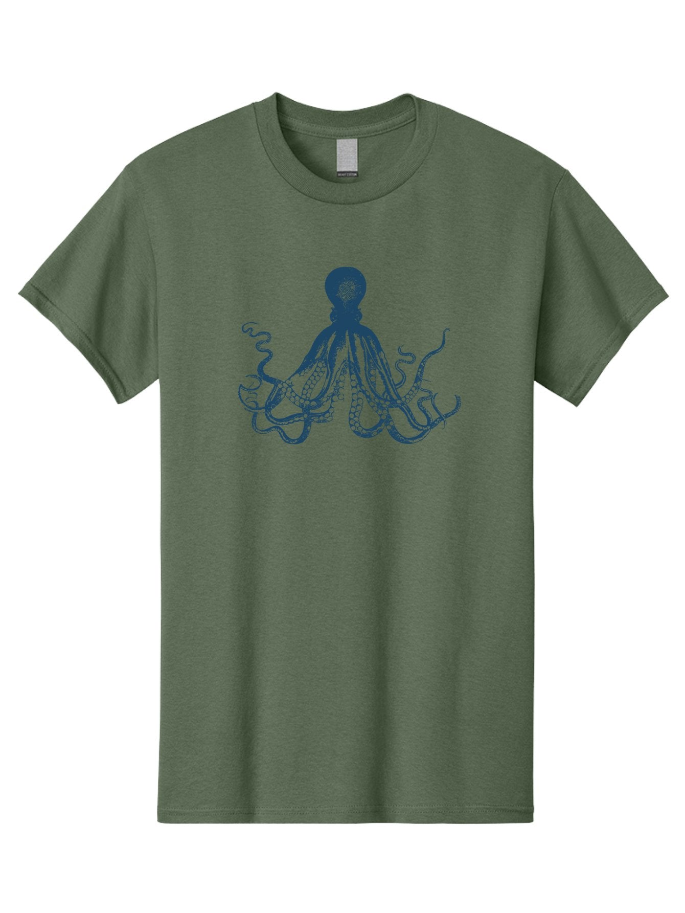 Kraken Octopus Men'S Graphic Tee, 100% Cotton, Comfortable Casual Summer Wear, Machine Washable, Octopus Illustration, Dark Blue Octopus, Underwater Creature, Ocean Animal, Sea Life, Squid-Like, Eight Arms, Suckers, Tentacles, Marine Biology Aae438 11