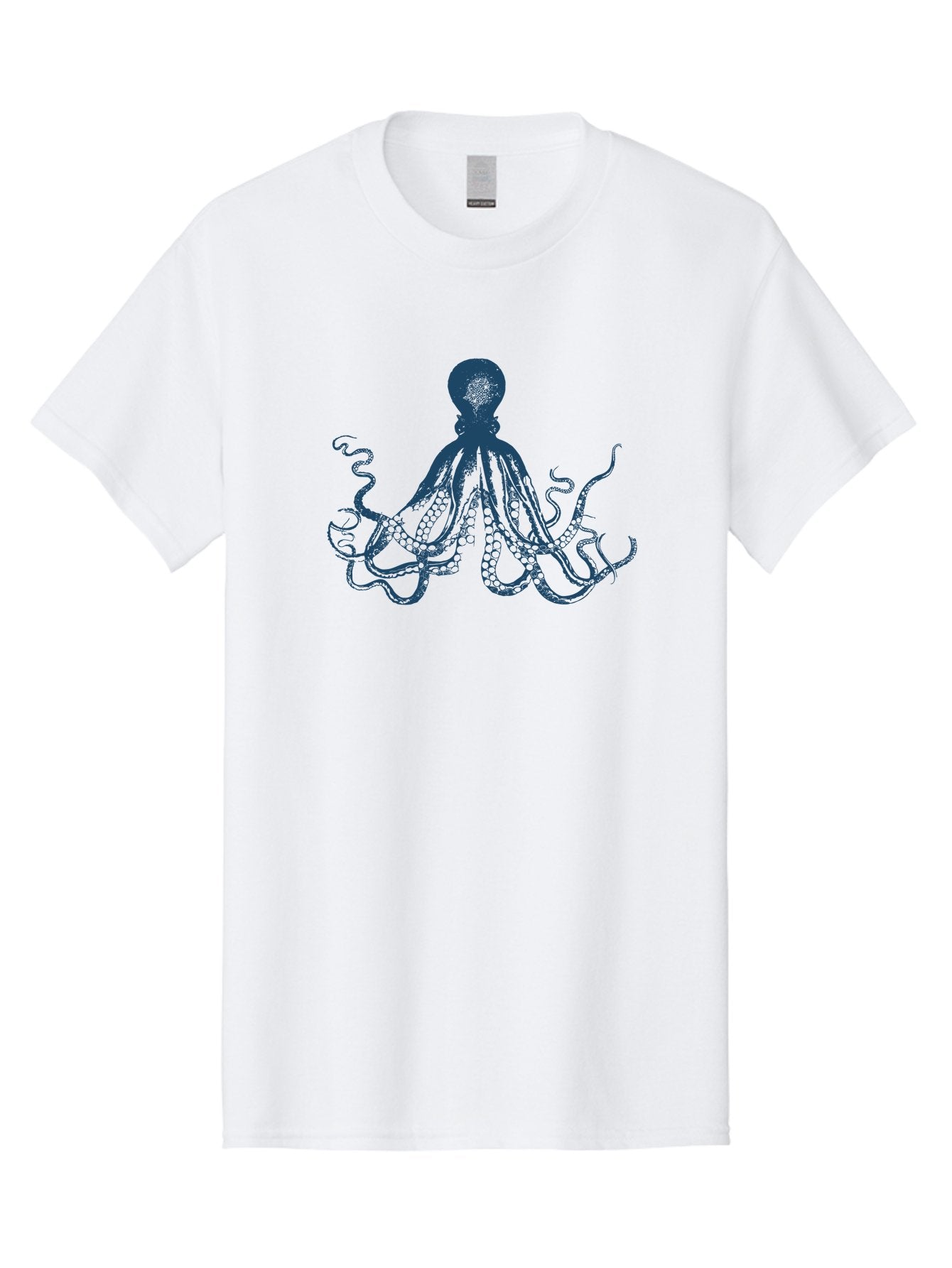 Kraken Octopus Men'S Graphic Tee, 100% Cotton, Comfortable Casual Summer Wear, Machine Washable, Octopus Illustration, Dark Blue Octopus, Underwater Creature, Ocean Animal, Sea Life, Squid-Like, Eight Arms, Suckers, Tentacles, Marine Biology Aae438 13