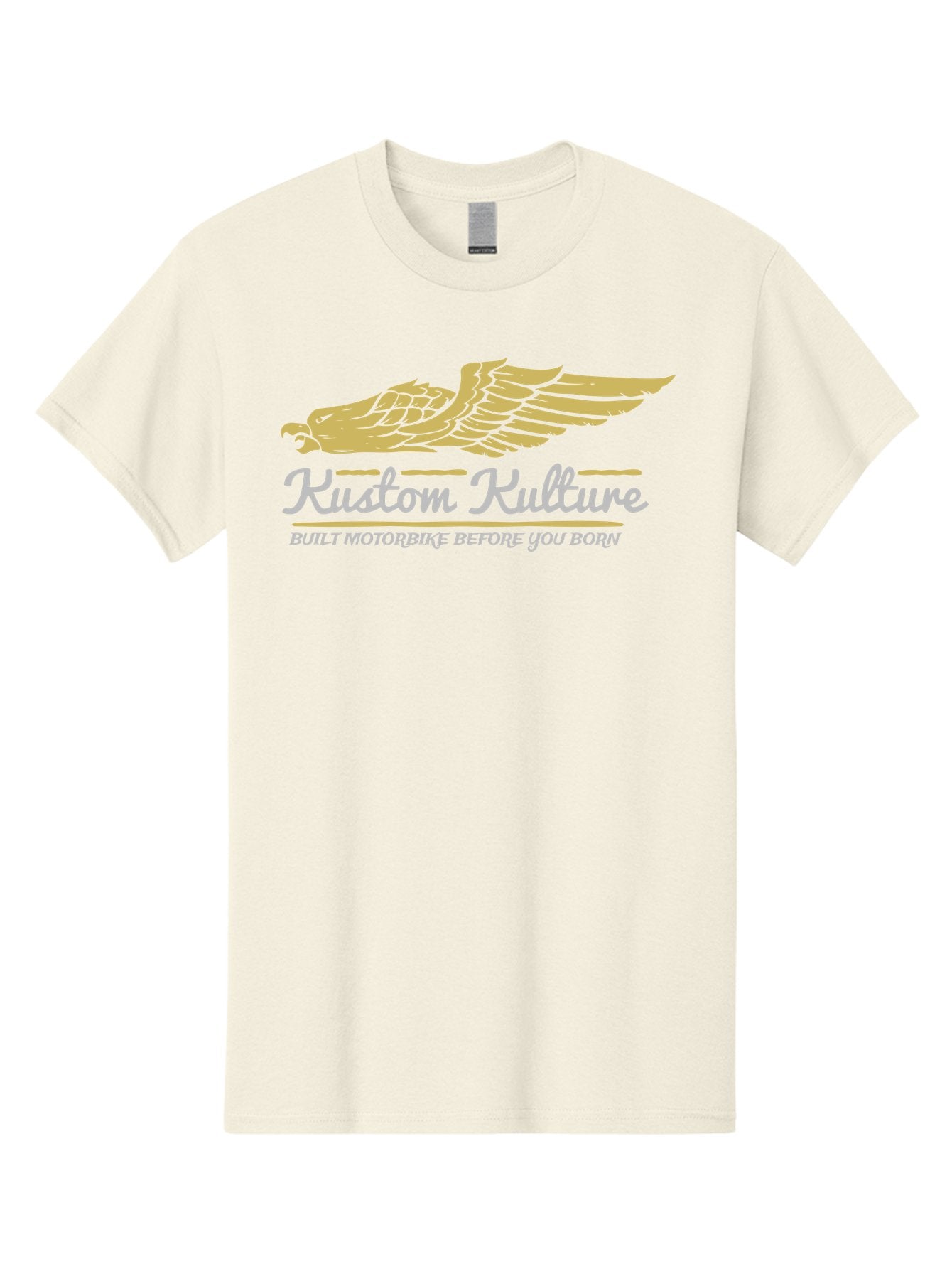 Kustom Kulture Eagle Men'S Graphic Tee, 100% Cotton, Comfortable Casual Summer Wear, Machine Washable, Eagle Logo, Kustom Kulture, Custom Motorcycle Culture, Motorbike Enthusiasts, Built Motorbike Before You Born, Vintage Motorcycle, Aae439 7