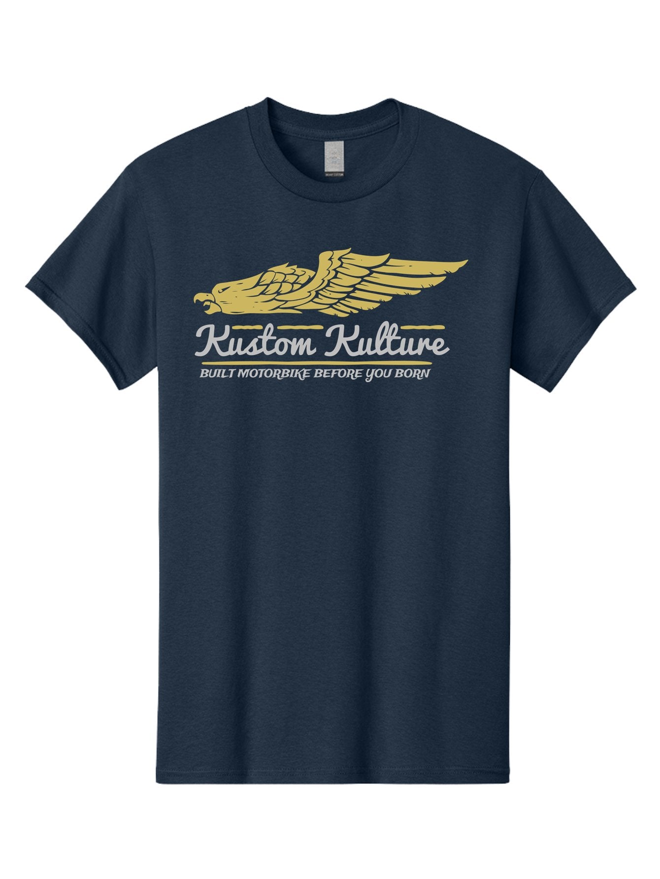 Kustom Kulture Eagle Men'S Graphic Tee, 100% Cotton, Comfortable Casual Summer Wear, Machine Washable, Eagle Logo, Kustom Kulture, Custom Motorcycle Culture, Motorbike Enthusiasts, Built Motorbike Before You Born, Vintage Motorcycle, Aae439 12