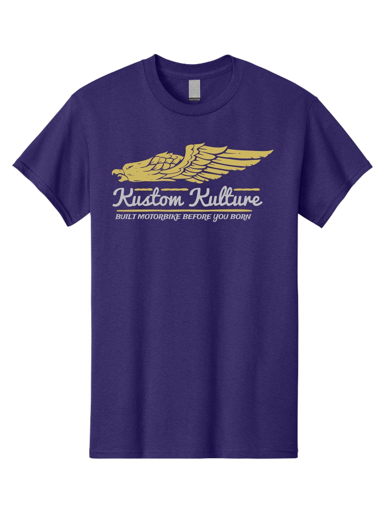 Kustom Kulture Eagle Men'S Graphic Tee, 100% Cotton, Comfortable Casual Summer Wear, Machine Washable, Eagle Logo, Kustom Kulture, Custom Motorcycle Culture, Motorbike Enthusiasts, Built Motorbike Before You Born, Vintage Motorcycle, Aae439 3