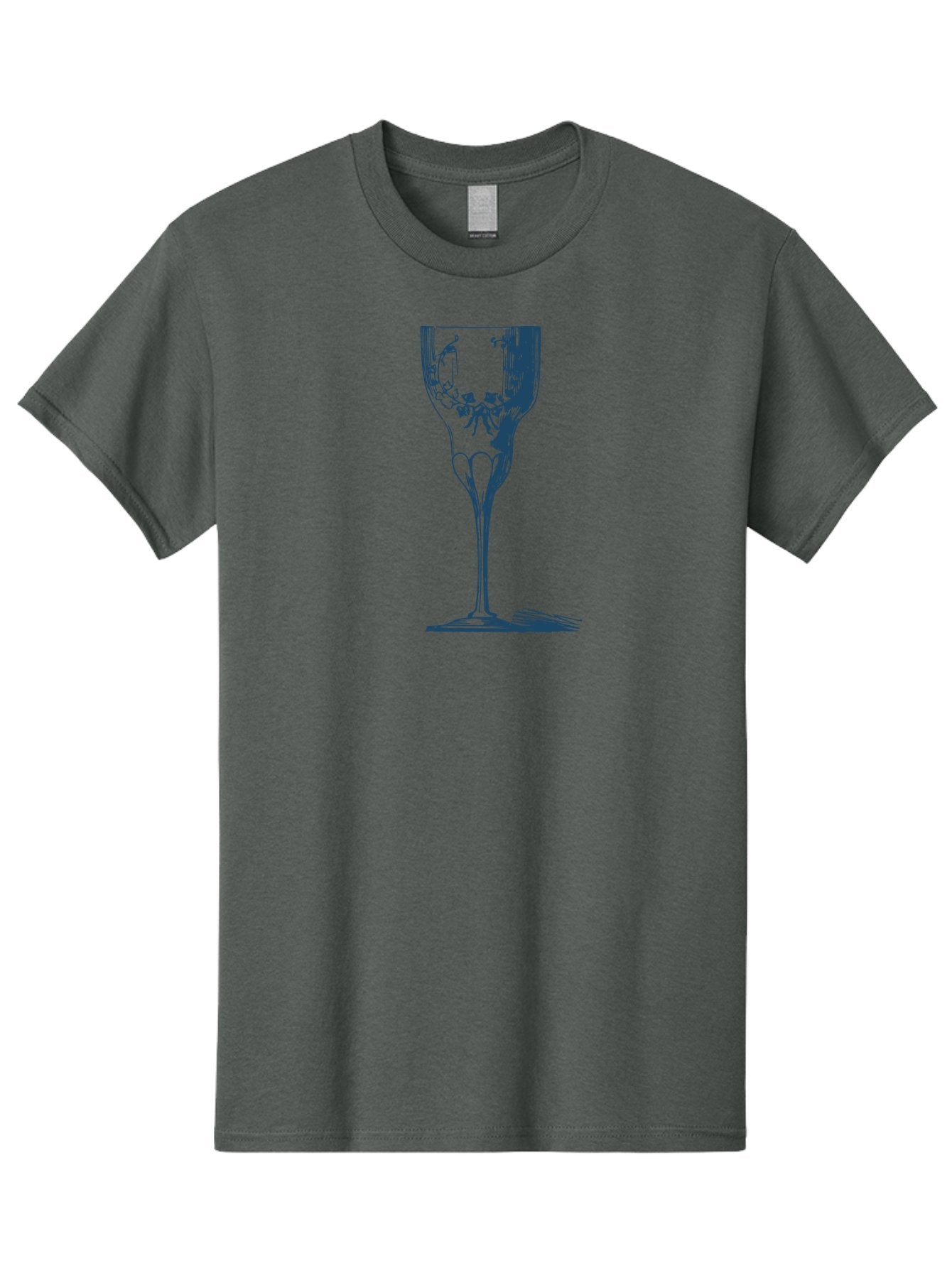 Laced Vine Crystal Glass Men'S Graphic Tee, 100% Cotton, Comfortable Casual Summer Wear, Machine Washable, Wine Glass, Broken Glass, Shattered Glass, Abstract Art, Dark Blue Illustration, Modern Design, Luxury Lifestyle, Elegant Glassware, Aae442 13