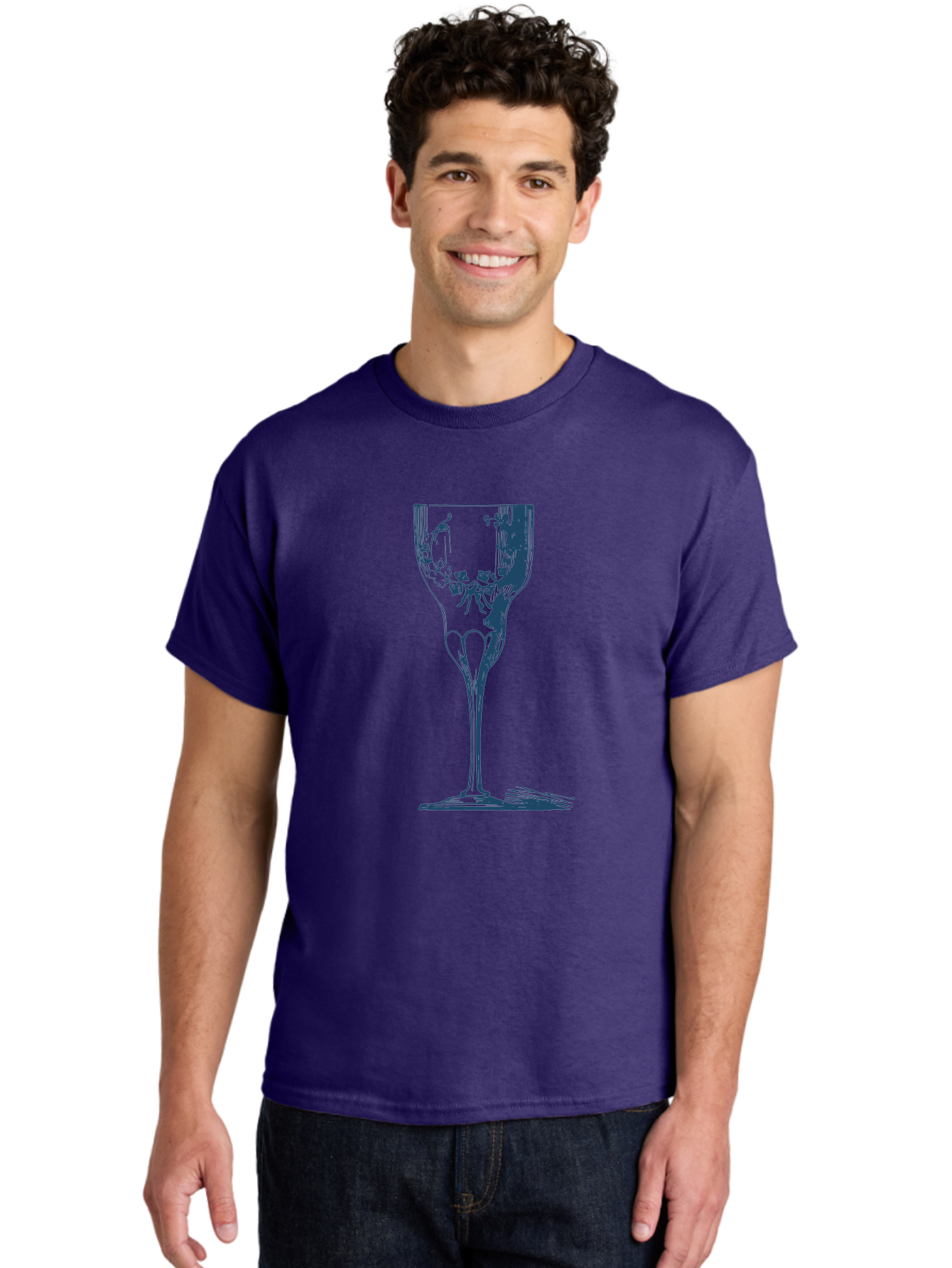 Laced Vine Crystal Glass Men'S Graphic Tee, 100% Cotton, Comfortable Casual Summer Wear, Machine Washable, Wine Glass, Broken Glass, Shattered Glass, Abstract Art, Dark Blue Illustration, Modern Design, Luxury Lifestyle, Elegant Glassware, Aae442 28