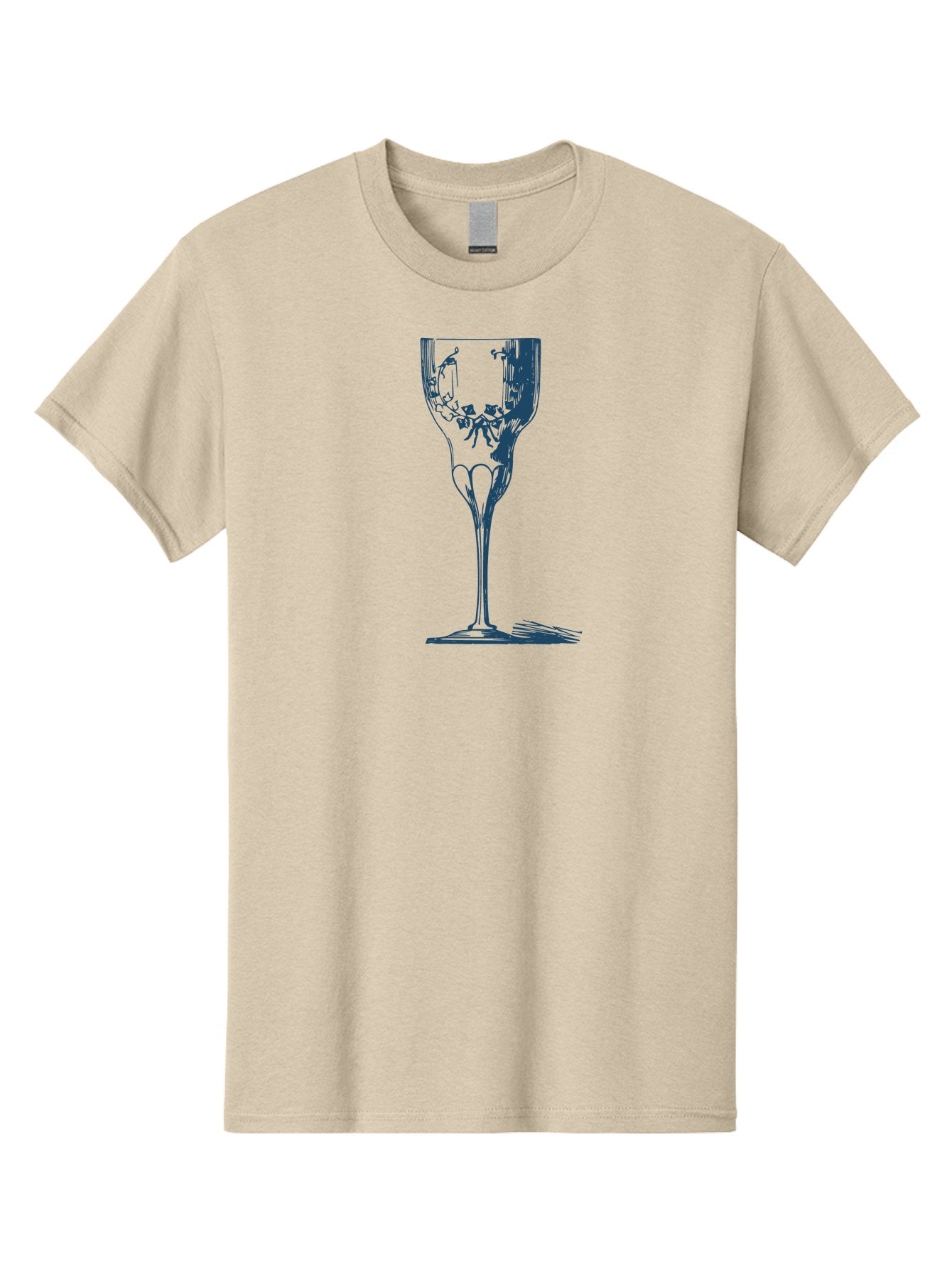 Laced Vine Crystal Glass Men'S Graphic Tee, 100% Cotton, Comfortable Casual Summer Wear, Machine Washable, Wine Glass, Broken Glass, Shattered Glass, Abstract Art, Dark Blue Illustration, Modern Design, Luxury Lifestyle, Elegant Glassware, Aae442 6