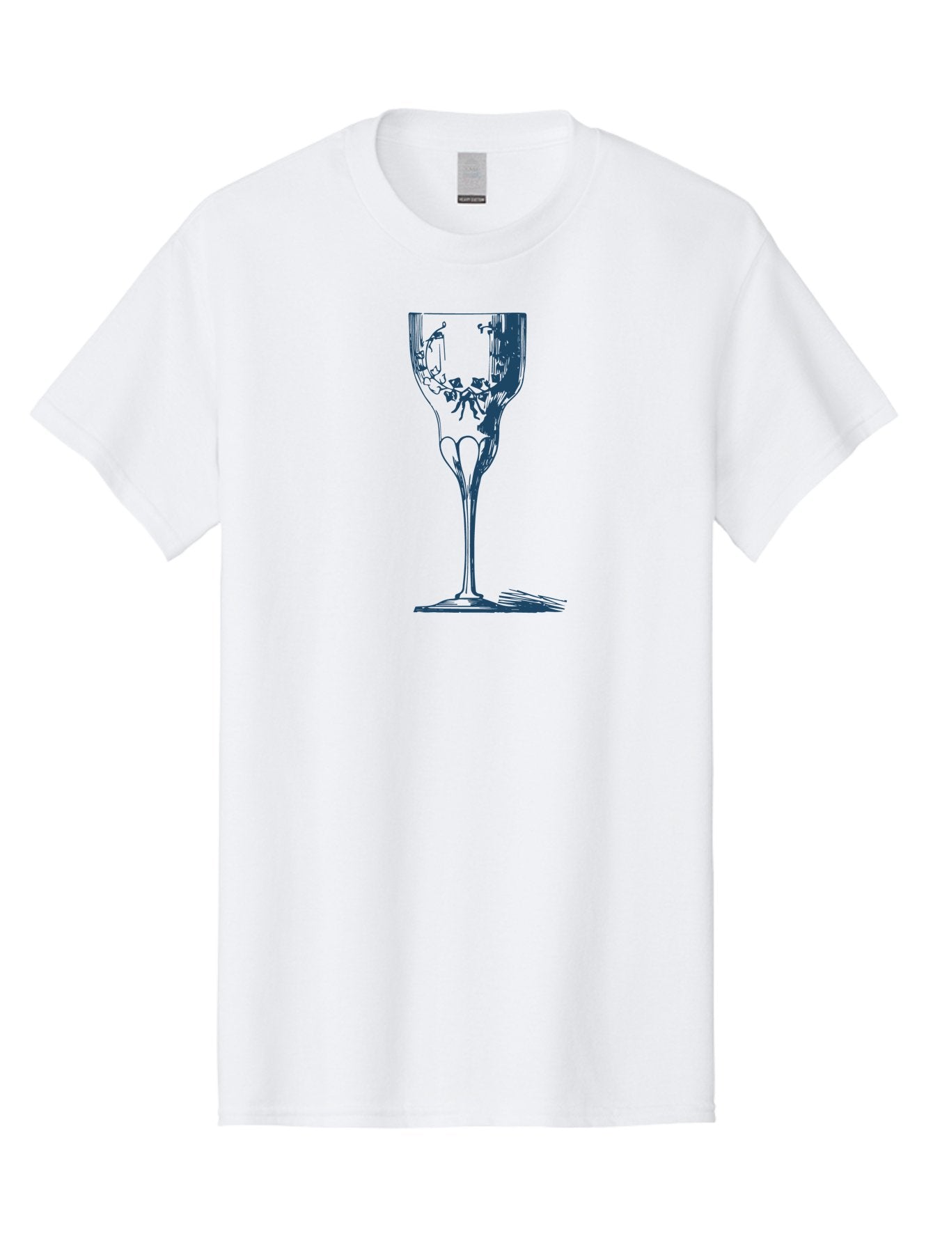 Laced Vine Crystal Glass Men'S Graphic Tee, 100% Cotton, Comfortable Casual Summer Wear, Machine Washable, Wine Glass, Broken Glass, Shattered Glass, Abstract Art, Dark Blue Illustration, Modern Design, Luxury Lifestyle, Elegant Glassware, Aae442 12