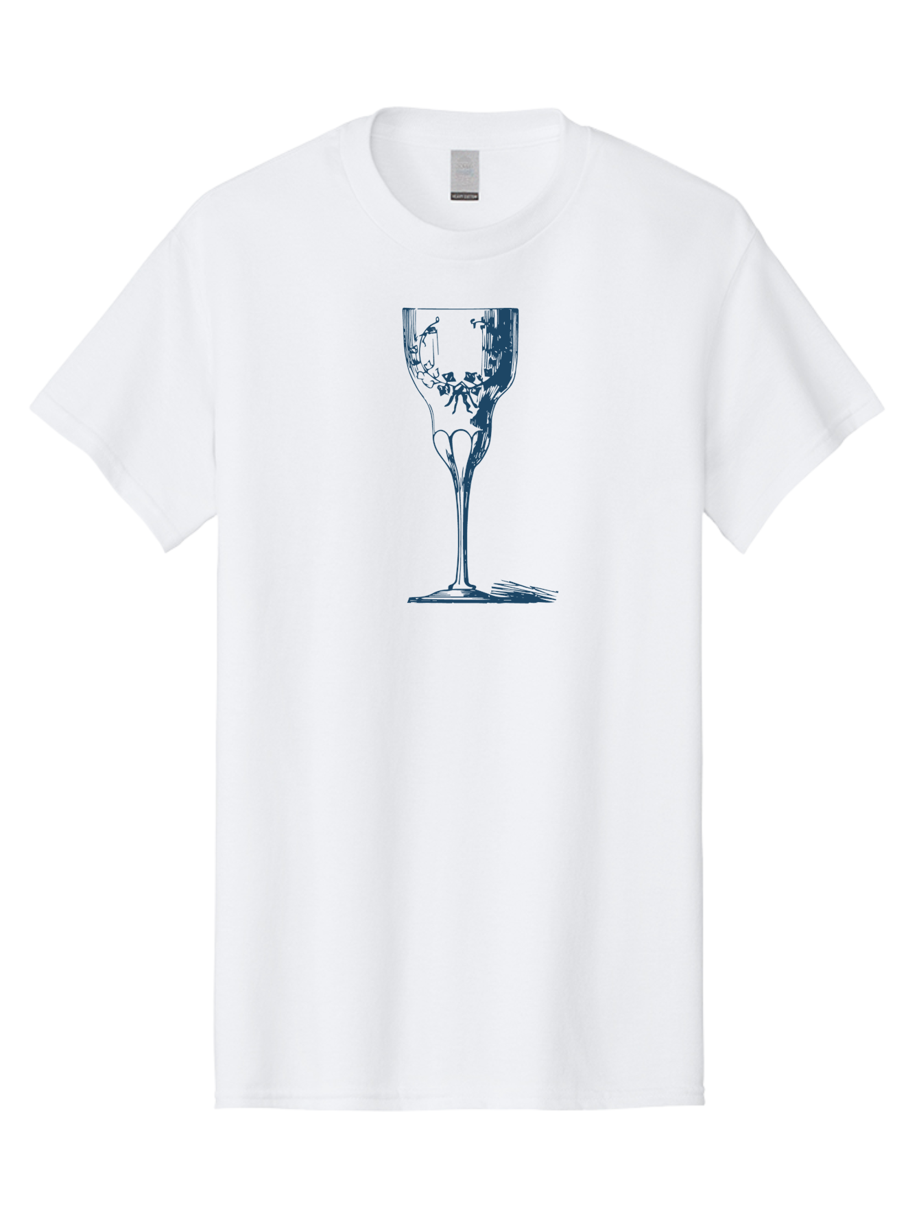 Laced Vine Crystal Glass Men'S Graphic Tee, 100% Cotton, Comfortable Casual Summer Wear, Machine Washable, Wine Glass, Broken Glass, Shattered Glass, Abstract Art, Dark Blue Illustration, Modern Design, Luxury Lifestyle, Elegant Glassware, Aae442 7