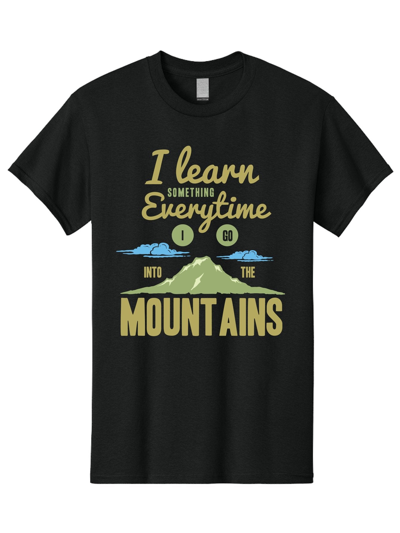 Learn From The Mountains Men'S Graphic Tee, 100% Cotton, Comfortable Casual Summer Wear, Machine Washable, Motivational Quote, Inspirational Message, Mountain Landscape, Personal Growth, Self-Improvement, Outdoors Adventure, Hiking, Aae445 7