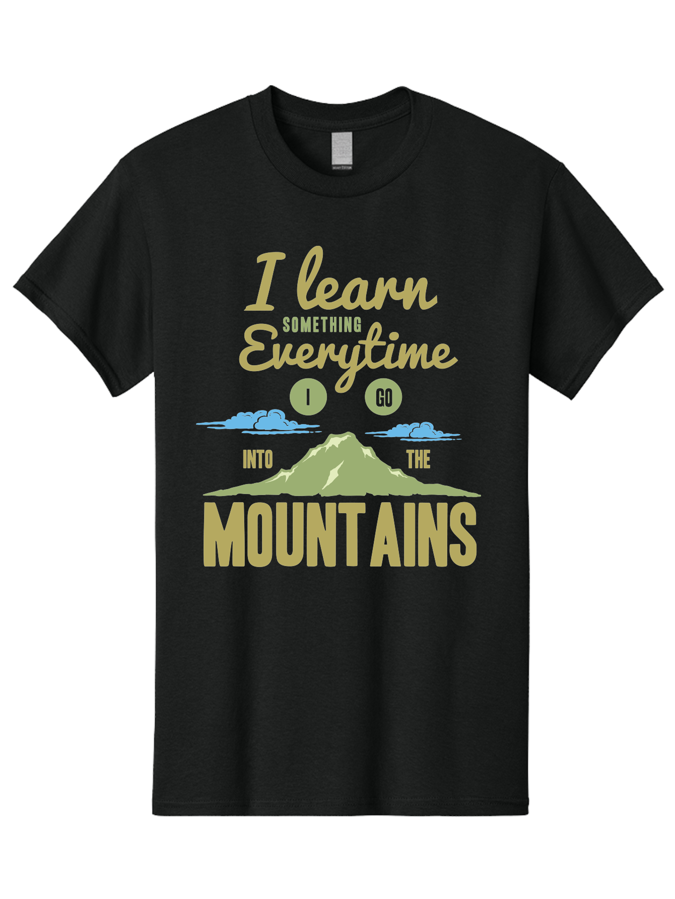 Learn From The Mountains Men'S Graphic Tee, 100% Cotton, Comfortable Casual Summer Wear, Machine Washable, Motivational Quote, Inspirational Message, Mountain Landscape, Personal Growth, Self-Improvement, Outdoors Adventure, Hiking, Aae445 25