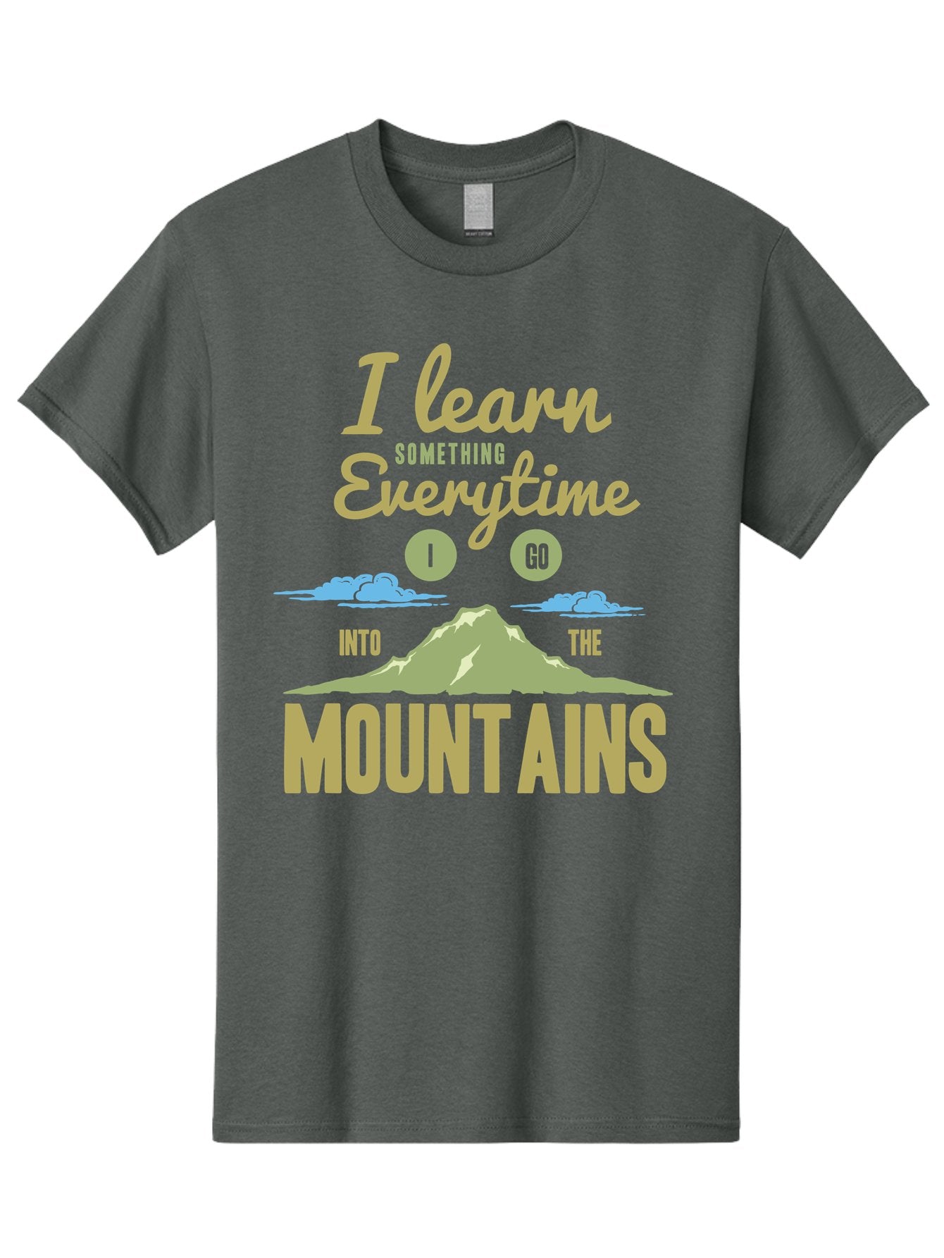 Learn From The Mountains Men'S Graphic Tee, 100% Cotton, Comfortable Casual Summer Wear, Machine Washable, Motivational Quote, Inspirational Message, Mountain Landscape, Personal Growth, Self-Improvement, Outdoors Adventure, Hiking, Aae445 8