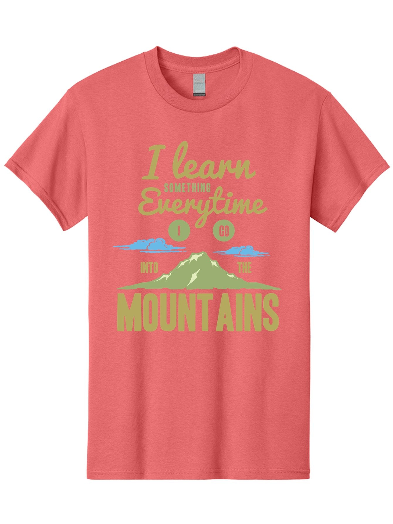 Learn From The Mountains Men'S Graphic Tee, 100% Cotton, Comfortable Casual Summer Wear, Machine Washable, Motivational Quote, Inspirational Message, Mountain Landscape, Personal Growth, Self-Improvement, Outdoors Adventure, Hiking, Aae445 13