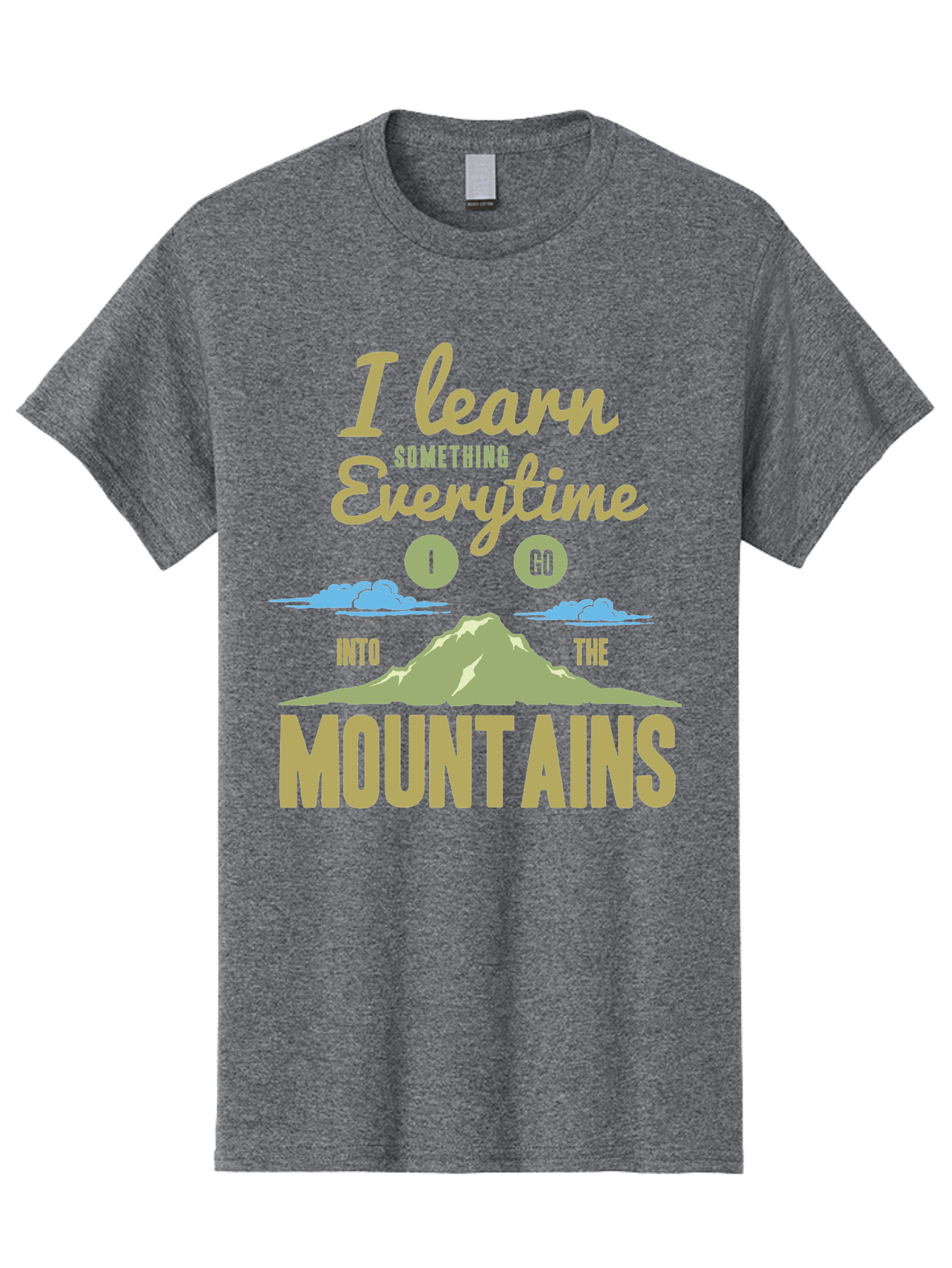Learn From The Mountains Men'S Graphic Tee, 100% Cotton, Comfortable Casual Summer Wear, Machine Washable, Motivational Quote, Inspirational Message, Mountain Landscape, Personal Growth, Self-Improvement, Outdoors Adventure, Hiking, Aae445 7