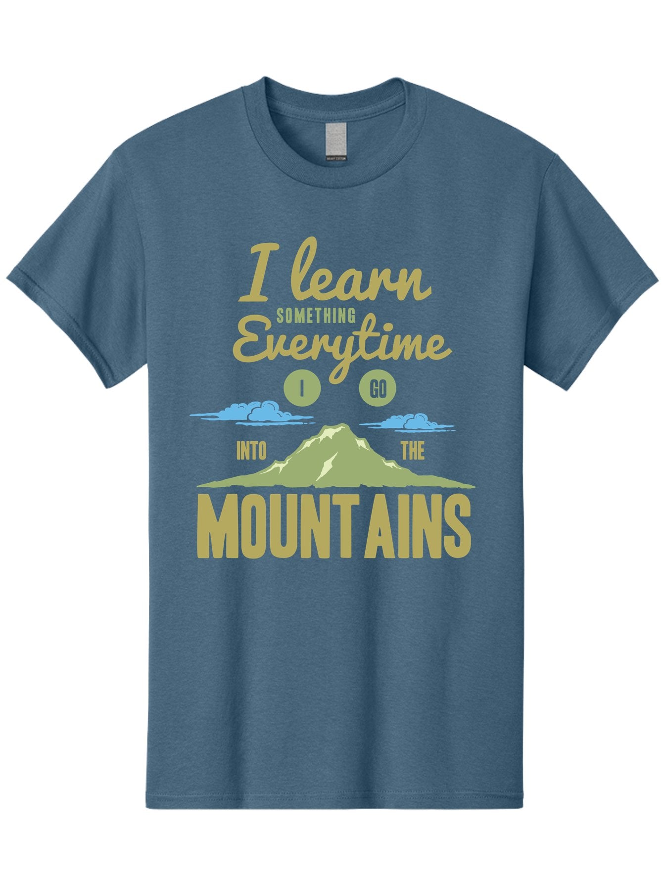 Learn From The Mountains Men'S Graphic Tee, 100% Cotton, Comfortable Casual Summer Wear, Machine Washable, Motivational Quote, Inspirational Message, Mountain Landscape, Personal Growth, Self-Improvement, Outdoors Adventure, Hiking, Aae445 6