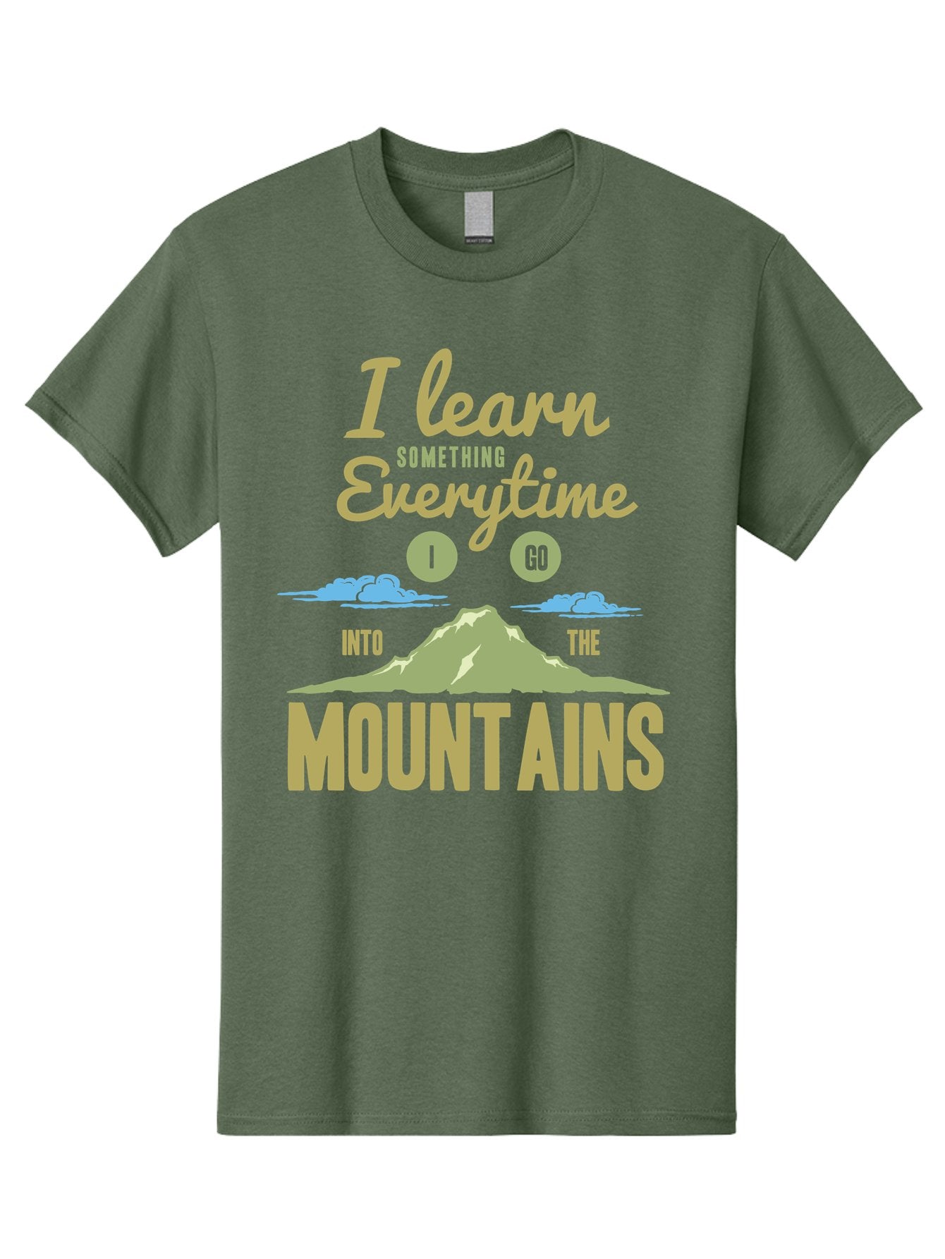 Learn From The Mountains Men'S Graphic Tee, 100% Cotton, Comfortable Casual Summer Wear, Machine Washable, Motivational Quote, Inspirational Message, Mountain Landscape, Personal Growth, Self-Improvement, Outdoors Adventure, Hiking, Aae445 11