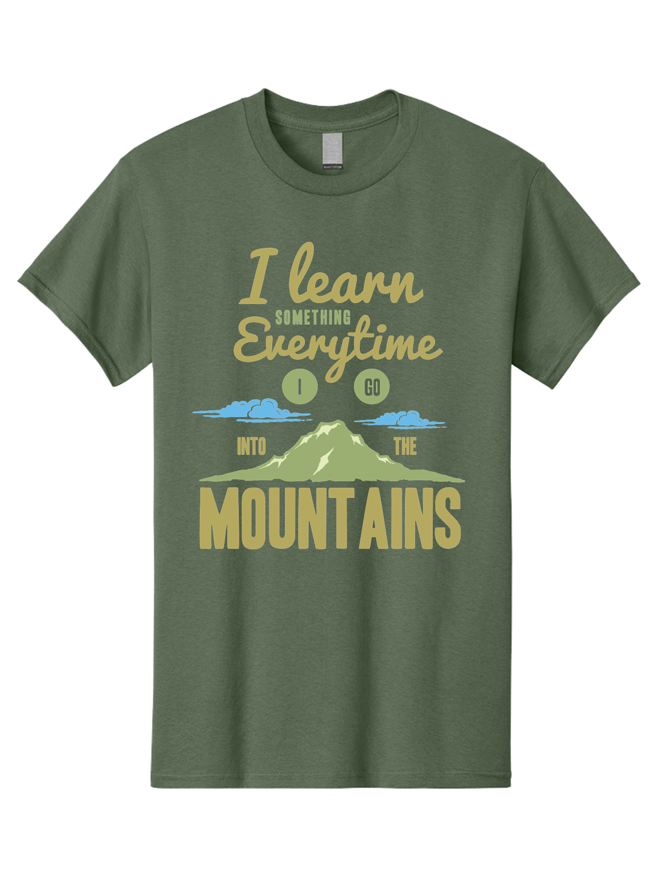 Learn From The Mountains Men'S Graphic Tee, 100% Cotton, Comfortable Casual Summer Wear, Machine Washable, Motivational Quote, Inspirational Message, Mountain Landscape, Personal Growth, Self-Improvement, Outdoors Adventure, Hiking, Aae445 21