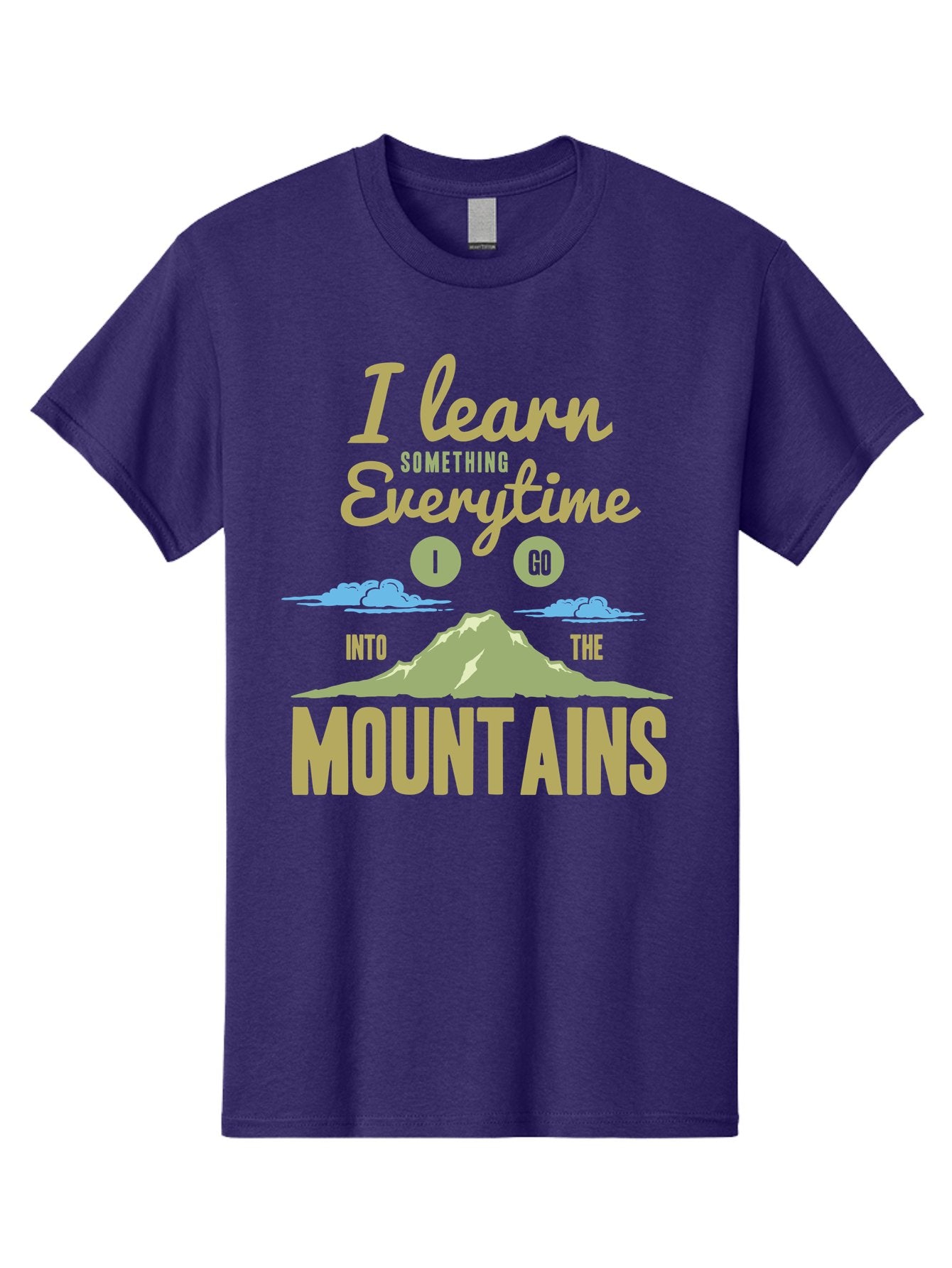 Learn From The Mountains Men'S Graphic Tee, 100% Cotton, Comfortable Casual Summer Wear, Machine Washable, Motivational Quote, Inspirational Message, Mountain Landscape, Personal Growth, Self-Improvement, Outdoors Adventure, Hiking, Aae445 5