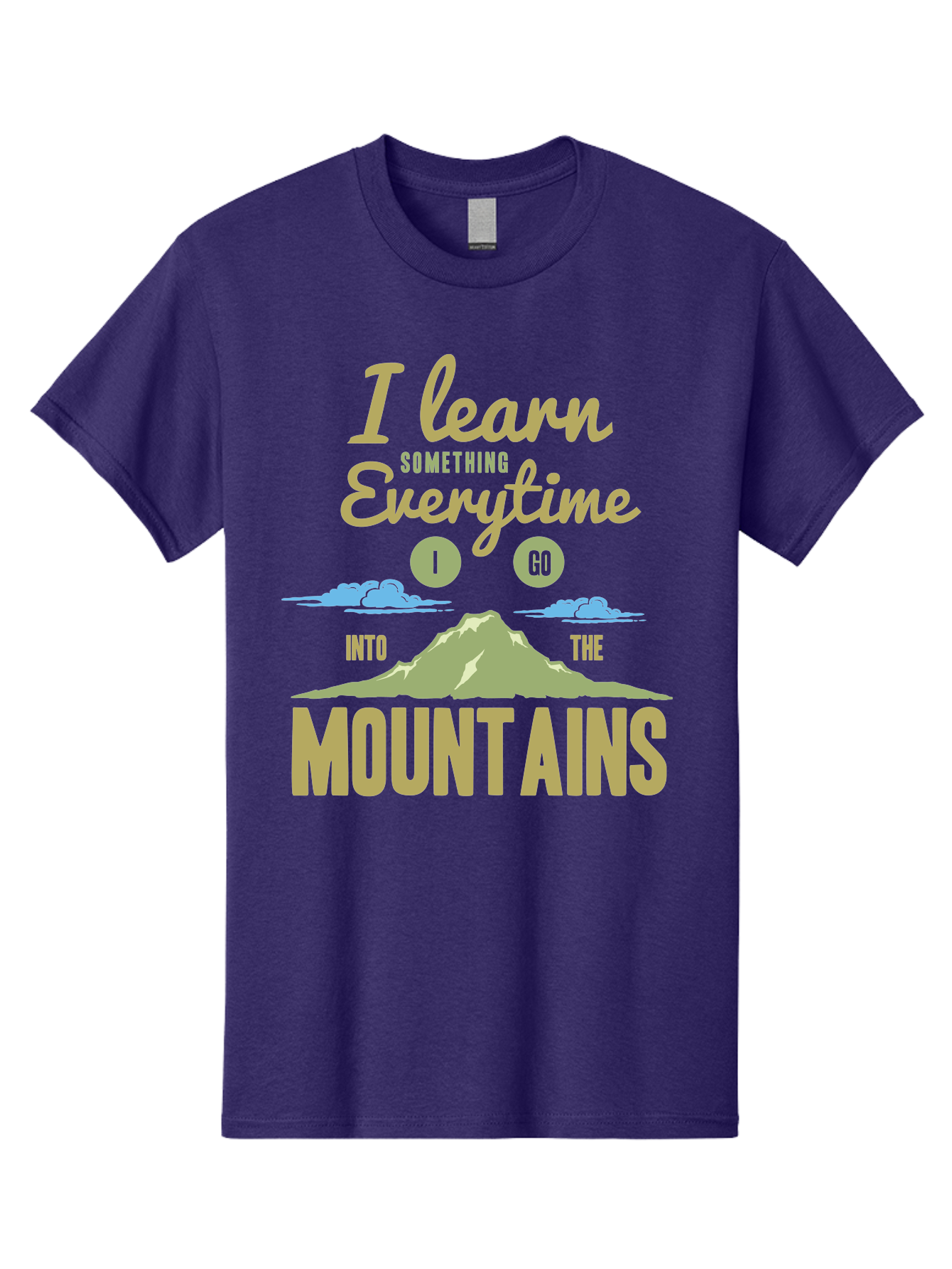Learn From The Mountains Men'S Graphic Tee, 100% Cotton, Comfortable Casual Summer Wear, Machine Washable, Motivational Quote, Inspirational Message, Mountain Landscape, Personal Growth, Self-Improvement, Outdoors Adventure, Hiking, Aae445 9
