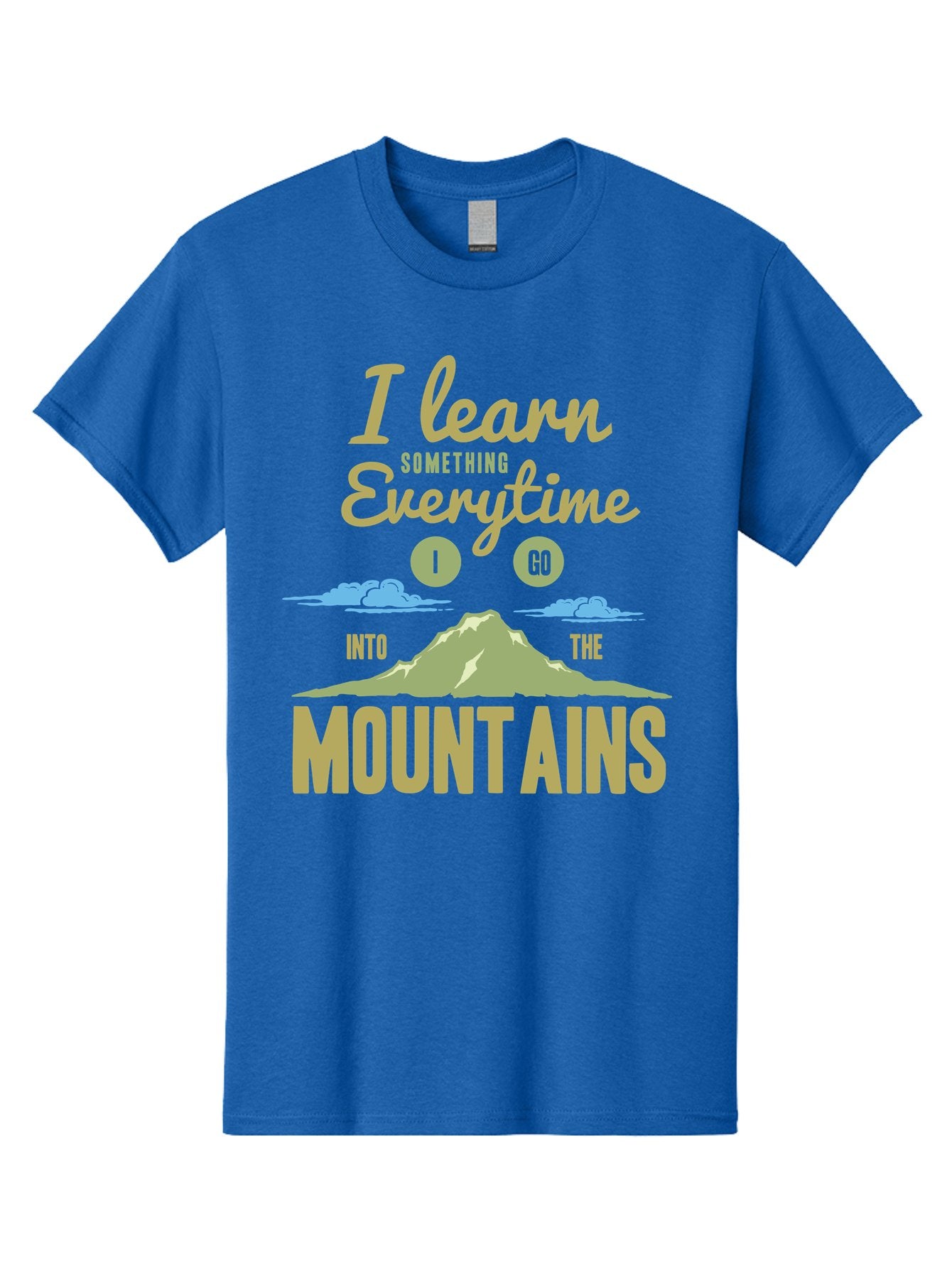 Learn From The Mountains Men'S Graphic Tee, 100% Cotton, Comfortable Casual Summer Wear, Machine Washable, Motivational Quote, Inspirational Message, Mountain Landscape, Personal Growth, Self-Improvement, Outdoors Adventure, Hiking, Aae445 4