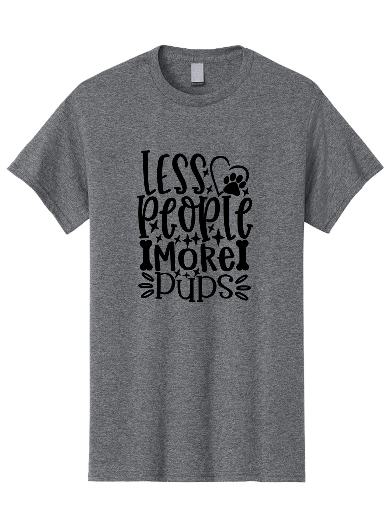 Less People More Pups- Men'S Graphic Tee, 100% Cotton, Comfortable Casual Summer Wear, Machine Washable, Dog Lover Quote, Pet Friendly, Funny Dog Sayings, Dog Owners, Animal Lovers, Heartwarming Quotes, Paw Print, Dog Bones, Love Dogs Aae447 14