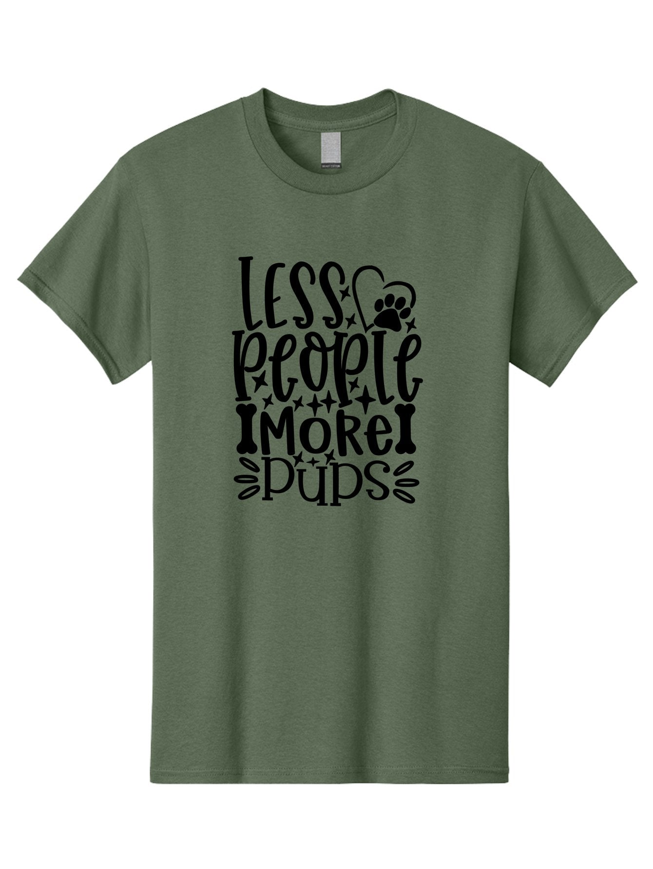 Less People More Pups- Men'S Graphic Tee, 100% Cotton, Comfortable Casual Summer Wear, Machine Washable, Dog Lover Quote, Pet Friendly, Funny Dog Sayings, Dog Owners, Animal Lovers, Heartwarming Quotes, Paw Print, Dog Bones, Love Dogs Aae447 7