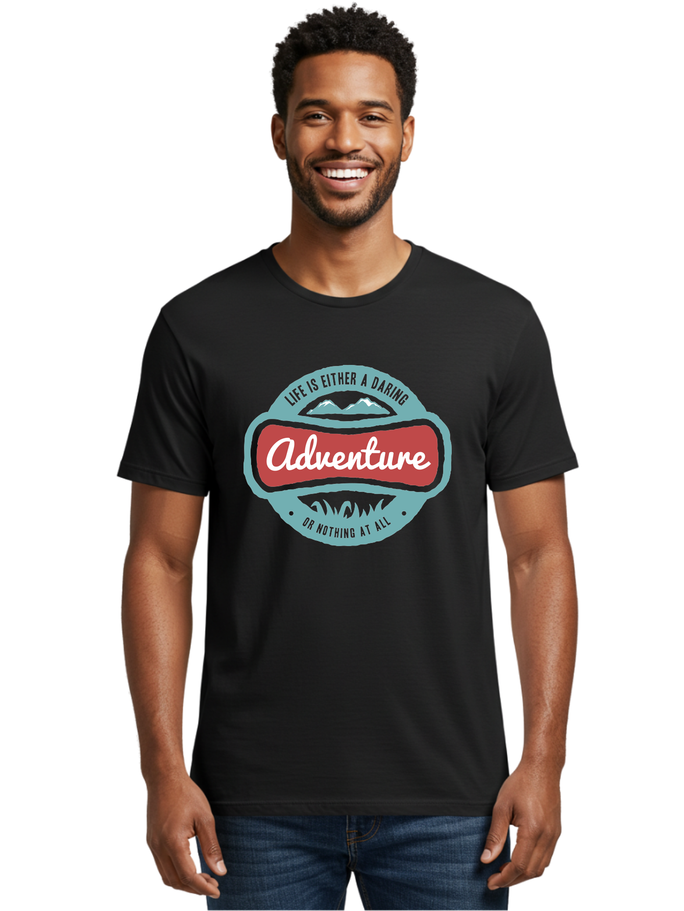 Life Is Adventure Men'S Graphic Tee, 100% Cotton, Comfortable Casual Summer Wear, Machine Washable, Daring Adventure, Outdoor Escapades, Bold Exploration, Nature Getaway, Inspiring Quotes, Motivational Phrases, Travel Adventures, Aae449 14