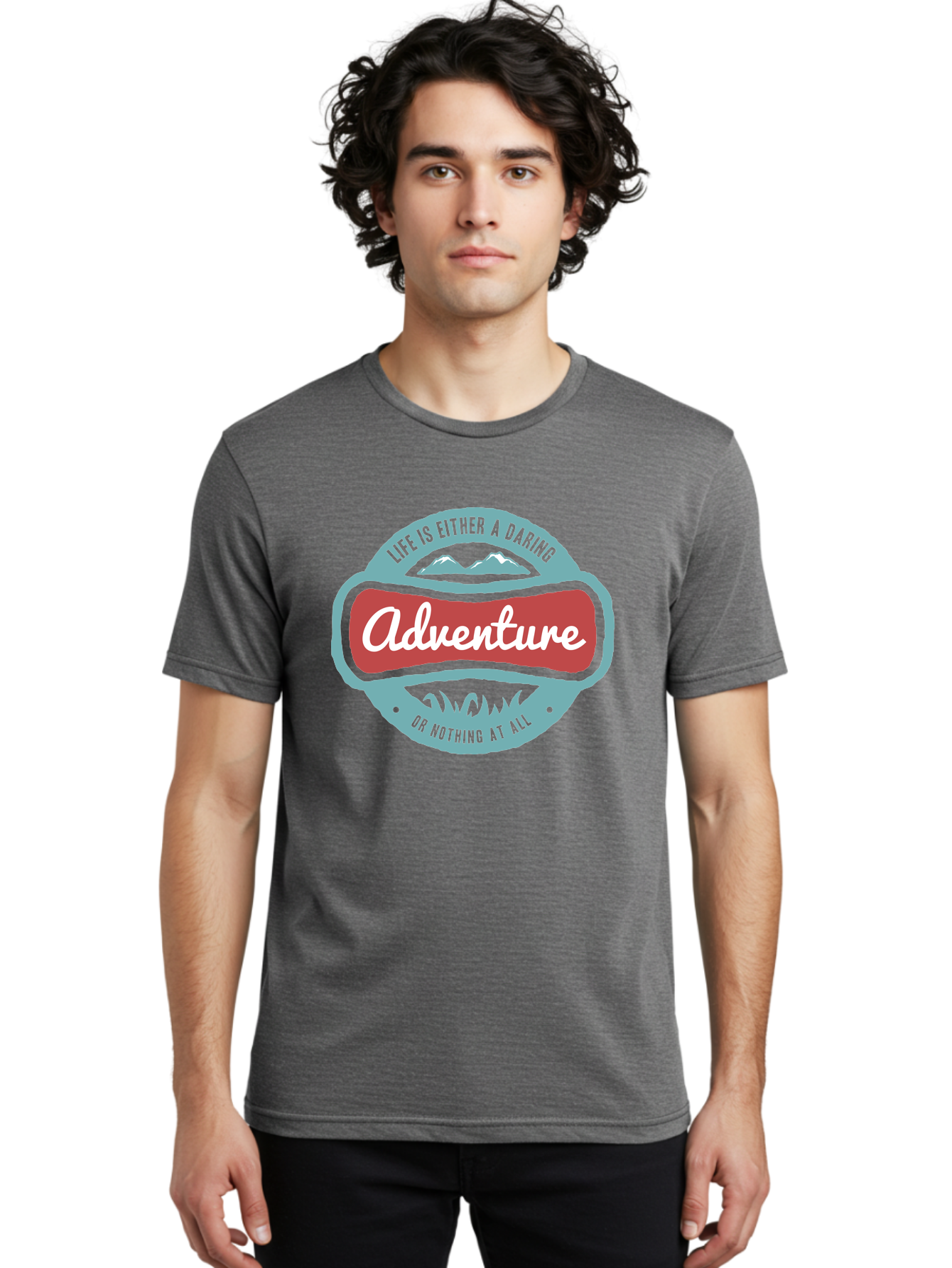 Life Is Adventure Men'S Graphic Tee, 100% Cotton, Comfortable Casual Summer Wear, Machine Washable, Daring Adventure, Outdoor Escapades, Bold Exploration, Nature Getaway, Inspiring Quotes, Motivational Phrases, Travel Adventures, Aae449 30