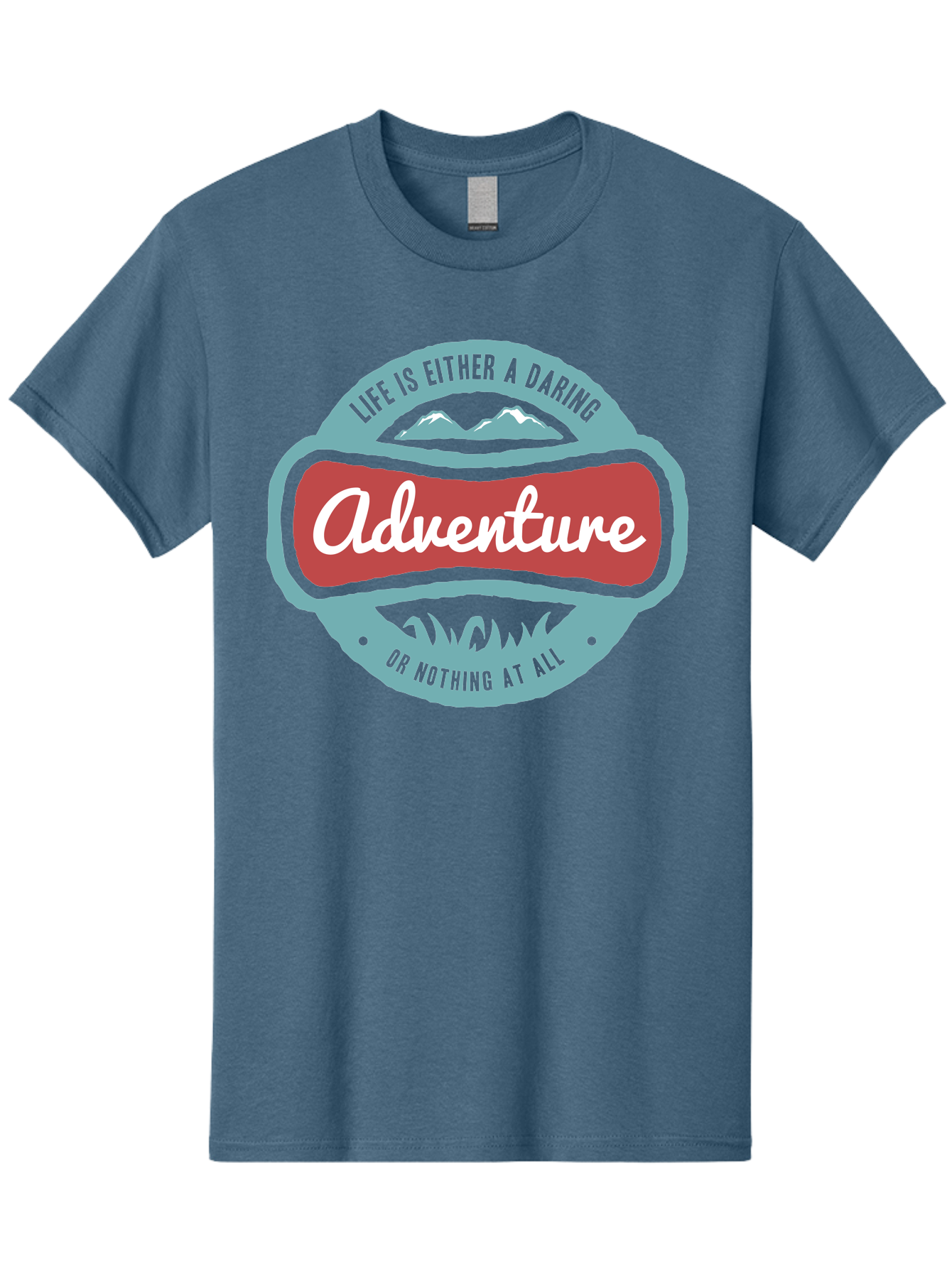 Life Is Adventure Men'S Graphic Tee, 100% Cotton, Comfortable Casual Summer Wear, Machine Washable, Daring Adventure, Outdoor Escapades, Bold Exploration, Nature Getaway, Inspiring Quotes, Motivational Phrases, Travel Adventures, Aae449
