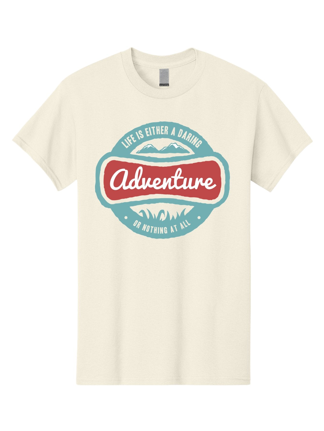 Life Is Adventure Men'S Graphic Tee, 100% Cotton, Comfortable Casual Summer Wear, Machine Washable, Daring Adventure, Outdoor Escapades, Bold Exploration, Nature Getaway, Inspiring Quotes, Motivational Phrases, Travel Adventures, Aae449