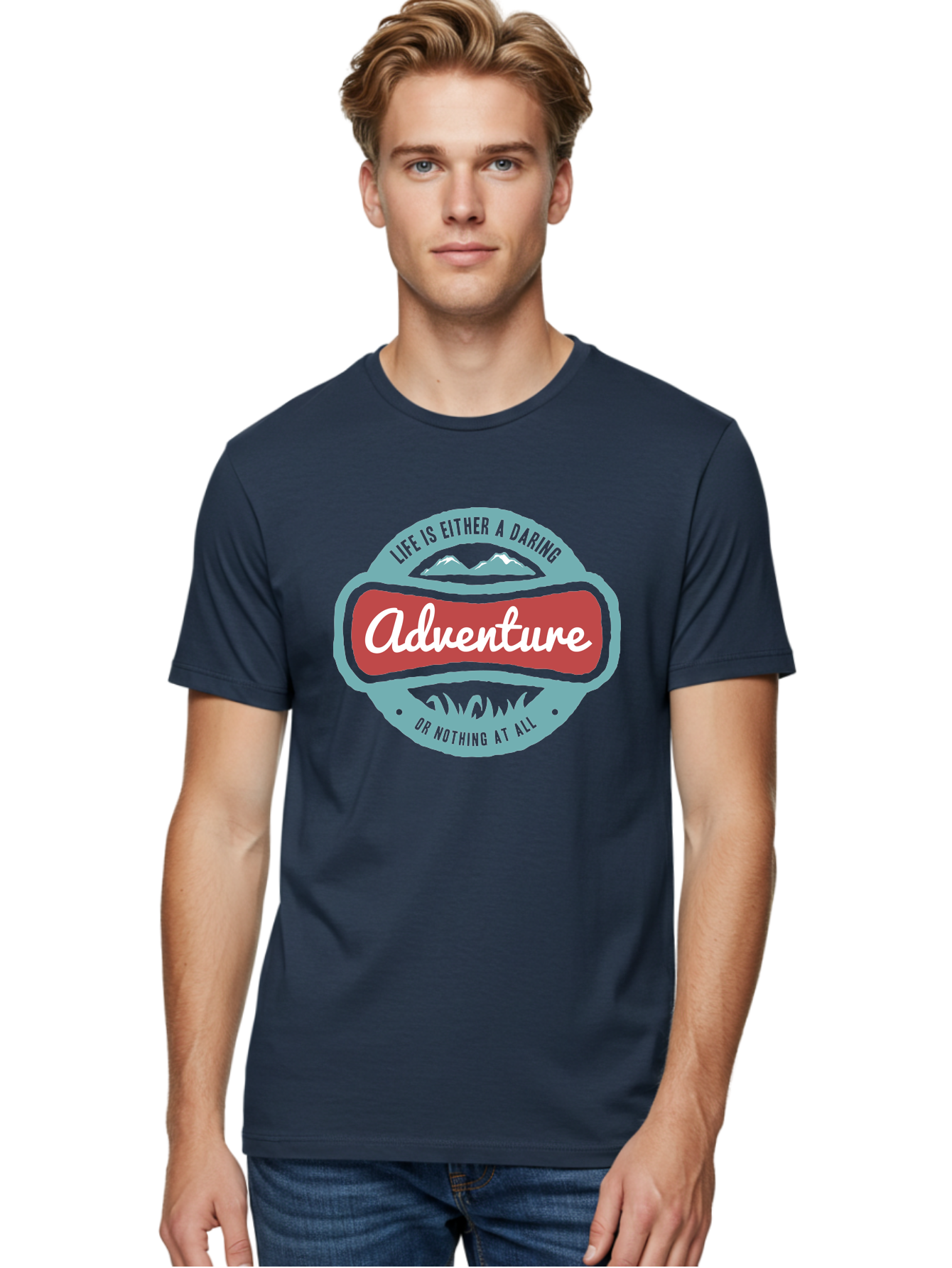 Life Is Adventure Men'S Graphic Tee, 100% Cotton, Comfortable Casual Summer Wear, Machine Washable, Daring Adventure, Outdoor Escapades, Bold Exploration, Nature Getaway, Inspiring Quotes, Motivational Phrases, Travel Adventures, Aae449 12