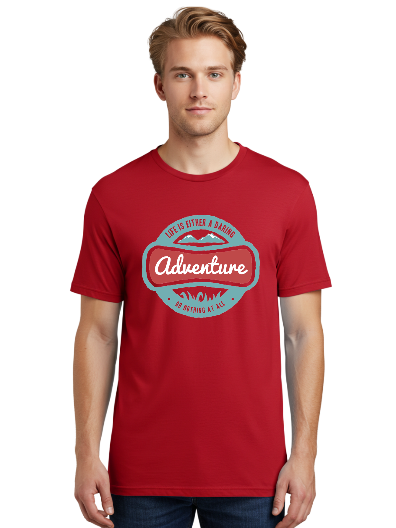 Life Is Adventure Men'S Graphic Tee, 100% Cotton, Comfortable Casual Summer Wear, Machine Washable, Daring Adventure, Outdoor Escapades, Bold Exploration, Nature Getaway, Inspiring Quotes, Motivational Phrases, Travel Adventures, Aae449 4