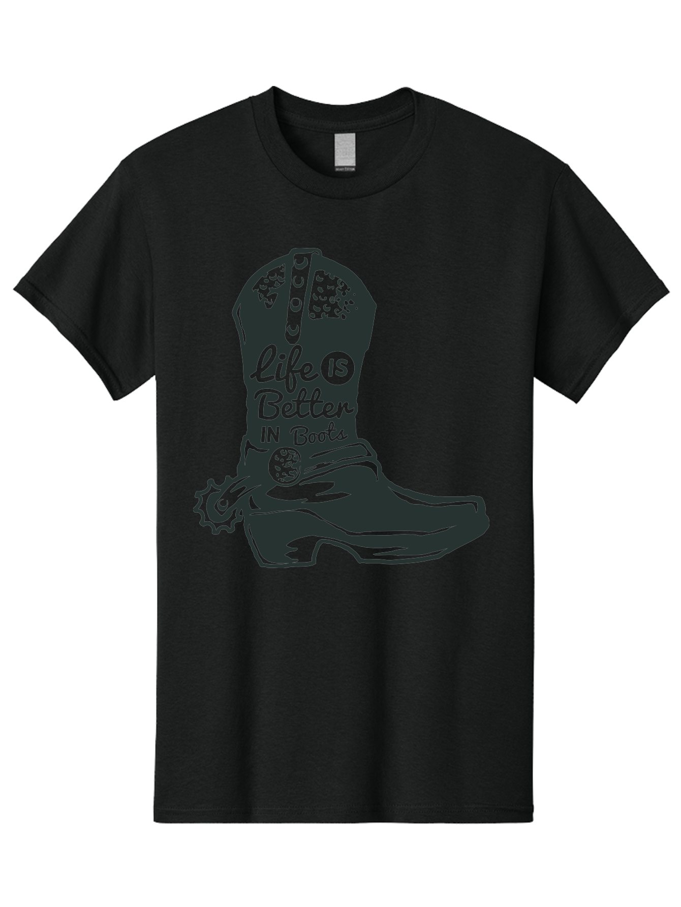 Life Is Better In Boots Men'S Graphic Tee, 100% Cotton, Comfortable Casual Summer Wear, Machine Washable, Cowboy Boots, Country Style, Western Fashion, Inspirational Quote, Rugged Charm, Country Lifestyle, Boots, Rodeo, Cowgirl, Country Music Aae450 9
