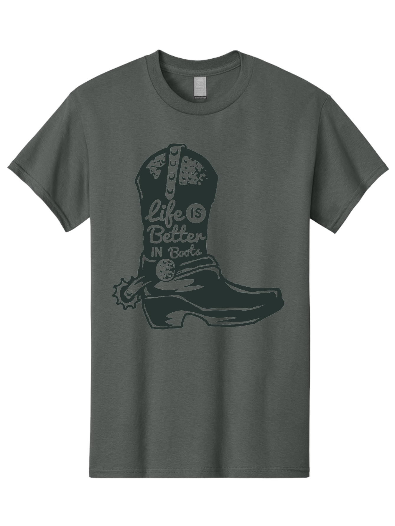 Life Is Better In Boots Men'S Graphic Tee, 100% Cotton, Comfortable Casual Summer Wear, Machine Washable, Cowboy Boots, Country Style, Western Fashion, Inspirational Quote, Rugged Charm, Country Lifestyle, Boots, Rodeo, Cowgirl, Country Music Aae450 13