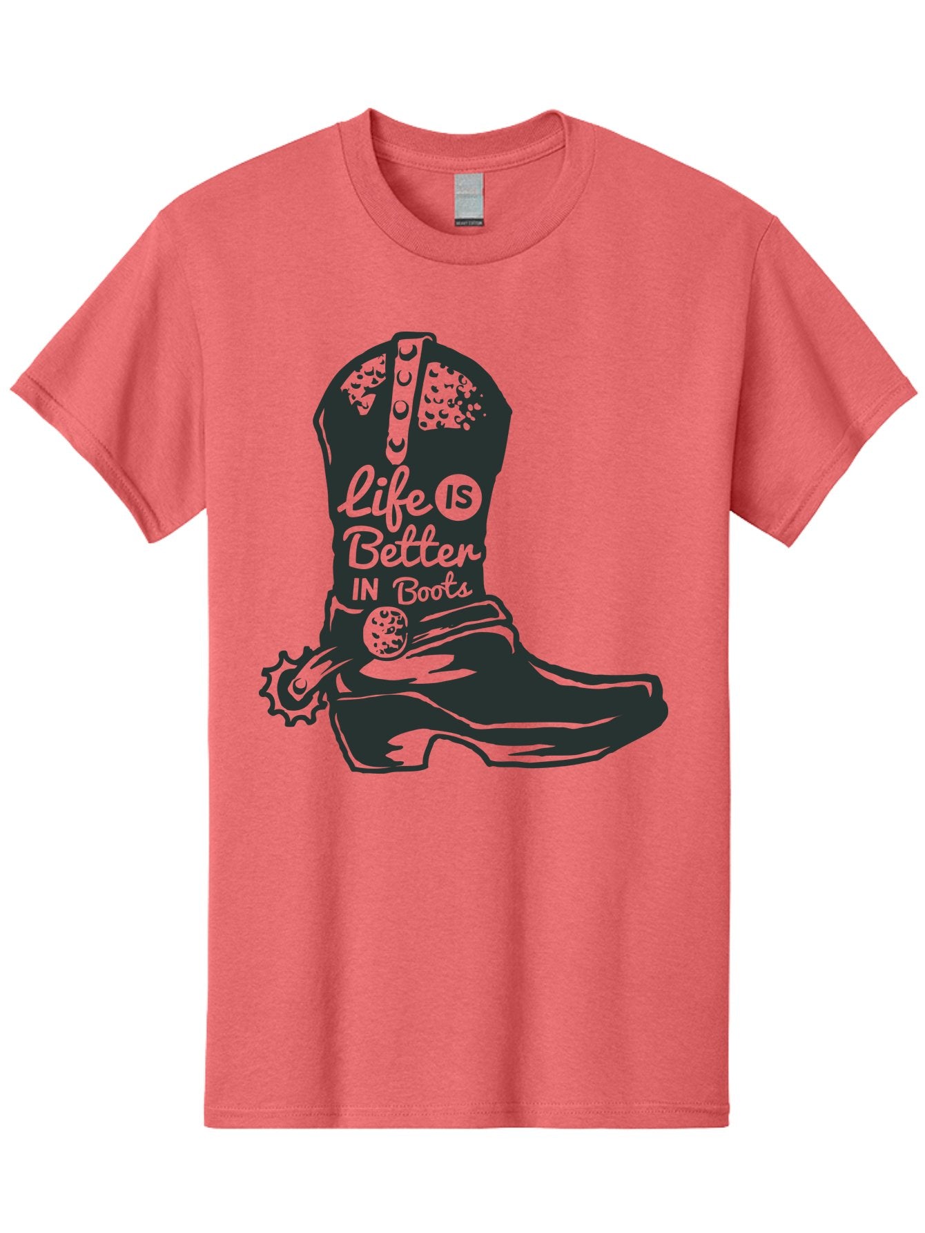 Life Is Better In Boots Men'S Graphic Tee, 100% Cotton, Comfortable Casual Summer Wear, Machine Washable, Cowboy Boots, Country Style, Western Fashion, Inspirational Quote, Rugged Charm, Country Lifestyle, Boots, Rodeo, Cowgirl, Country Music Aae450 12