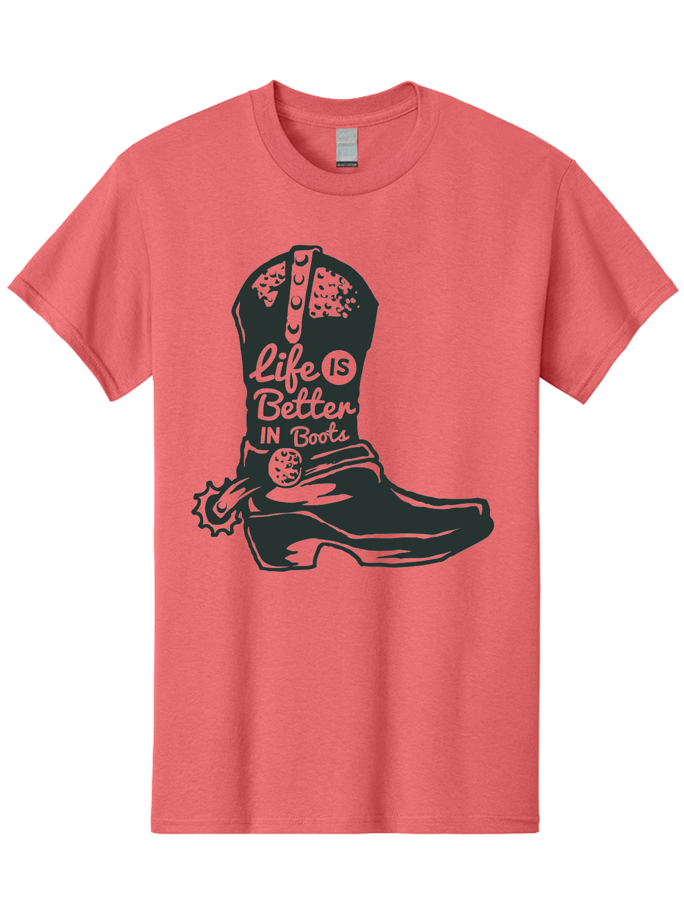 Life Is Better In Boots Men'S Graphic Tee, 100% Cotton, Comfortable Casual Summer Wear, Machine Washable, Cowboy Boots, Country Style, Western Fashion, Inspirational Quote, Rugged Charm, Country Lifestyle, Boots, Rodeo, Cowgirl, Country Music Aae450 23