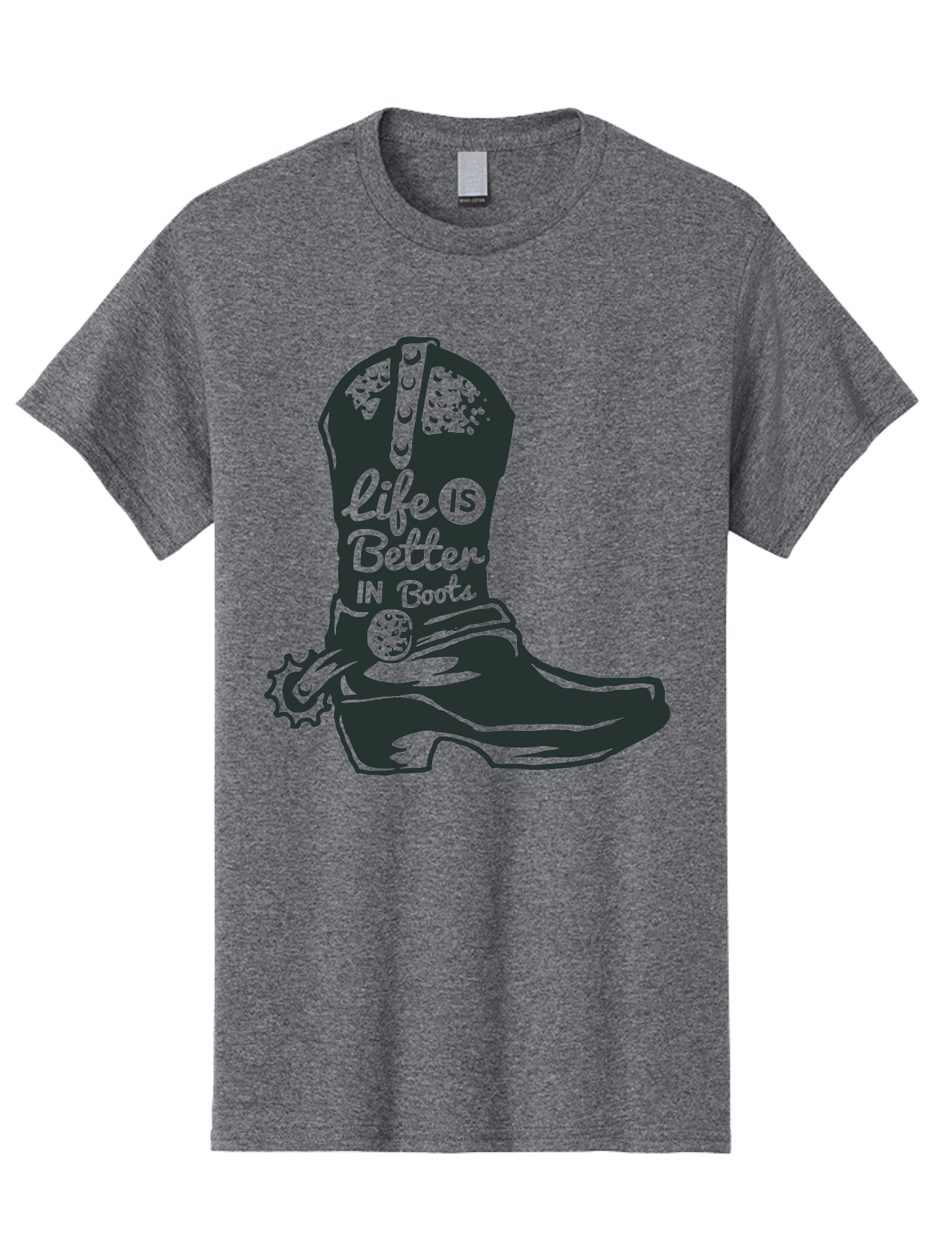 Life Is Better In Boots Men'S Graphic Tee, 100% Cotton, Comfortable Casual Summer Wear, Machine Washable, Cowboy Boots, Country Style, Western Fashion, Inspirational Quote, Rugged Charm, Country Lifestyle, Boots, Rodeo, Cowgirl, Country Music Aae450 7