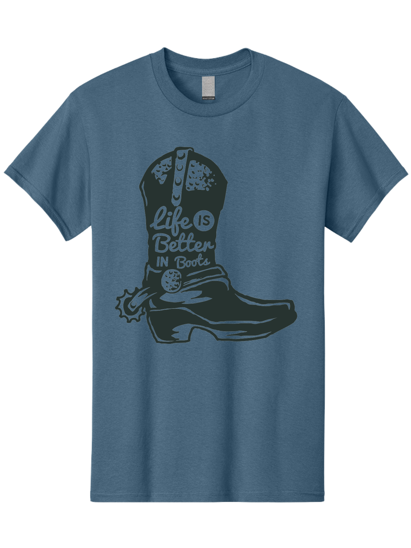 Life Is Better In Boots Men'S Graphic Tee, 100% Cotton, Comfortable Casual Summer Wear, Machine Washable, Cowboy Boots, Country Style, Western Fashion, Inspirational Quote, Rugged Charm, Country Lifestyle, Boots, Rodeo, Cowgirl, Country Music Aae450 15