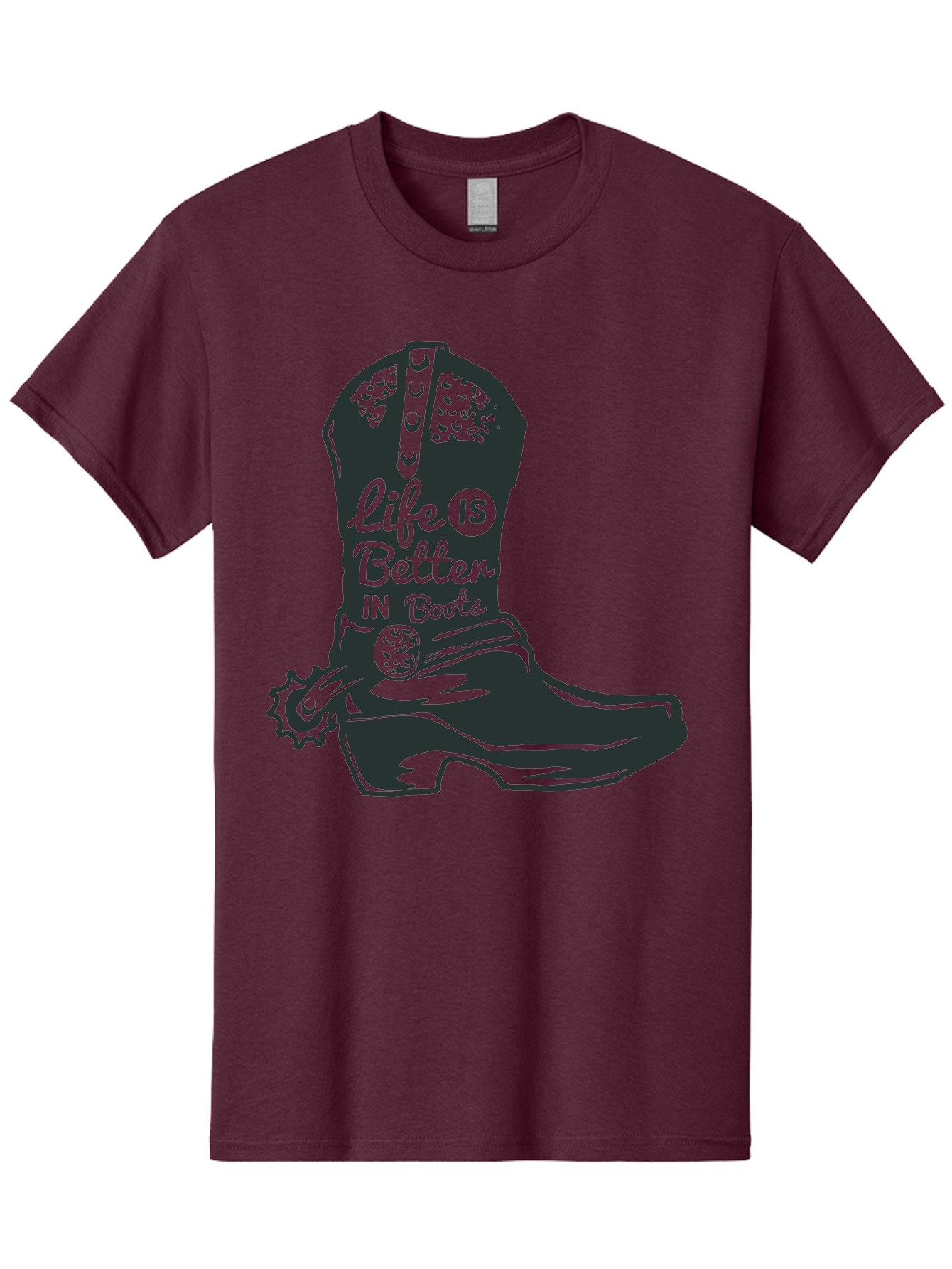 Life Is Better In Boots Men'S Graphic Tee, 100% Cotton, Comfortable Casual Summer Wear, Machine Washable, Cowboy Boots, Country Style, Western Fashion, Inspirational Quote, Rugged Charm, Country Lifestyle, Boots, Rodeo, Cowgirl, Country Music Aae450 17