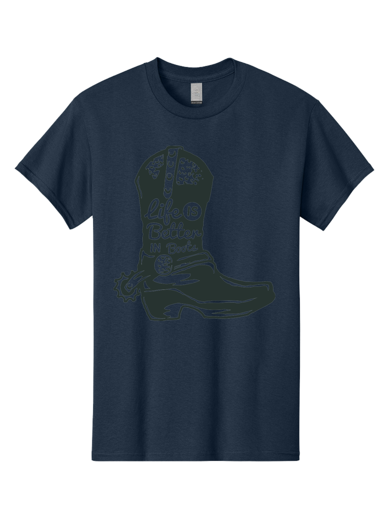 Life Is Better In Boots Men'S Graphic Tee, 100% Cotton, Comfortable Casual Summer Wear, Machine Washable, Cowboy Boots, Country Style, Western Fashion, Inspirational Quote, Rugged Charm, Country Lifestyle, Boots, Rodeo, Cowgirl, Country Music Aae450 3